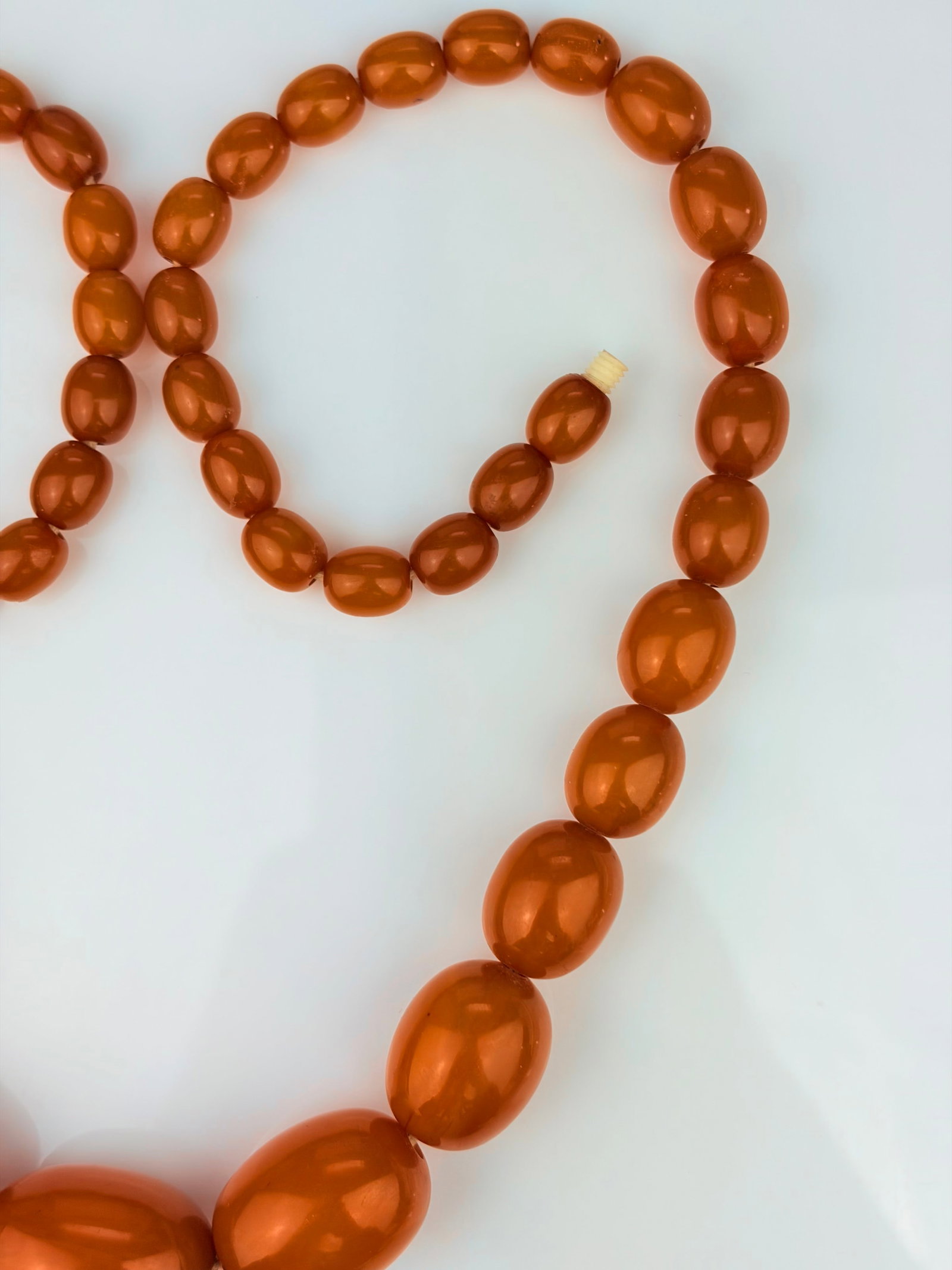 AMBER BAKELITE BEAD NECKLACE - 5