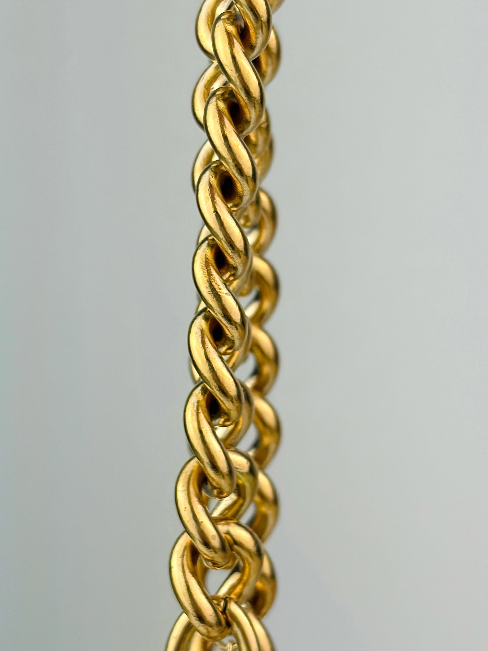 CHUNKY ANTIQUE CURB LINK BRACELET WITH HEART PADLOCK - 2
