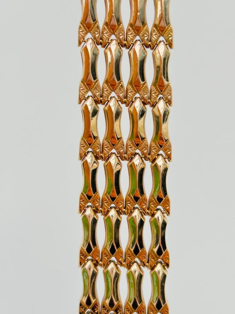 Chunky Wide Solid 18ct Yellow Gold Bracelet - 6