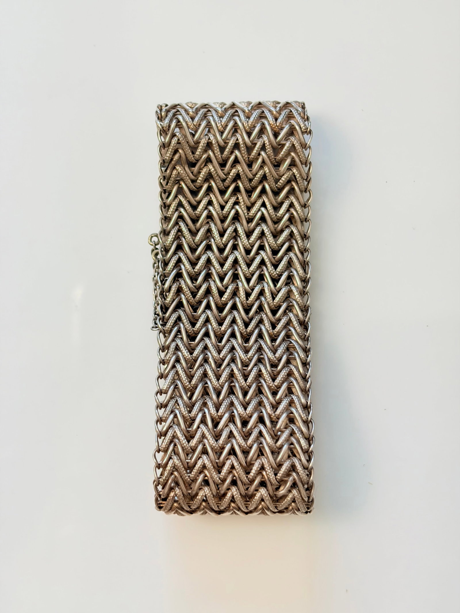 CHUNKY SILVER WIDE BRACELET - 2
