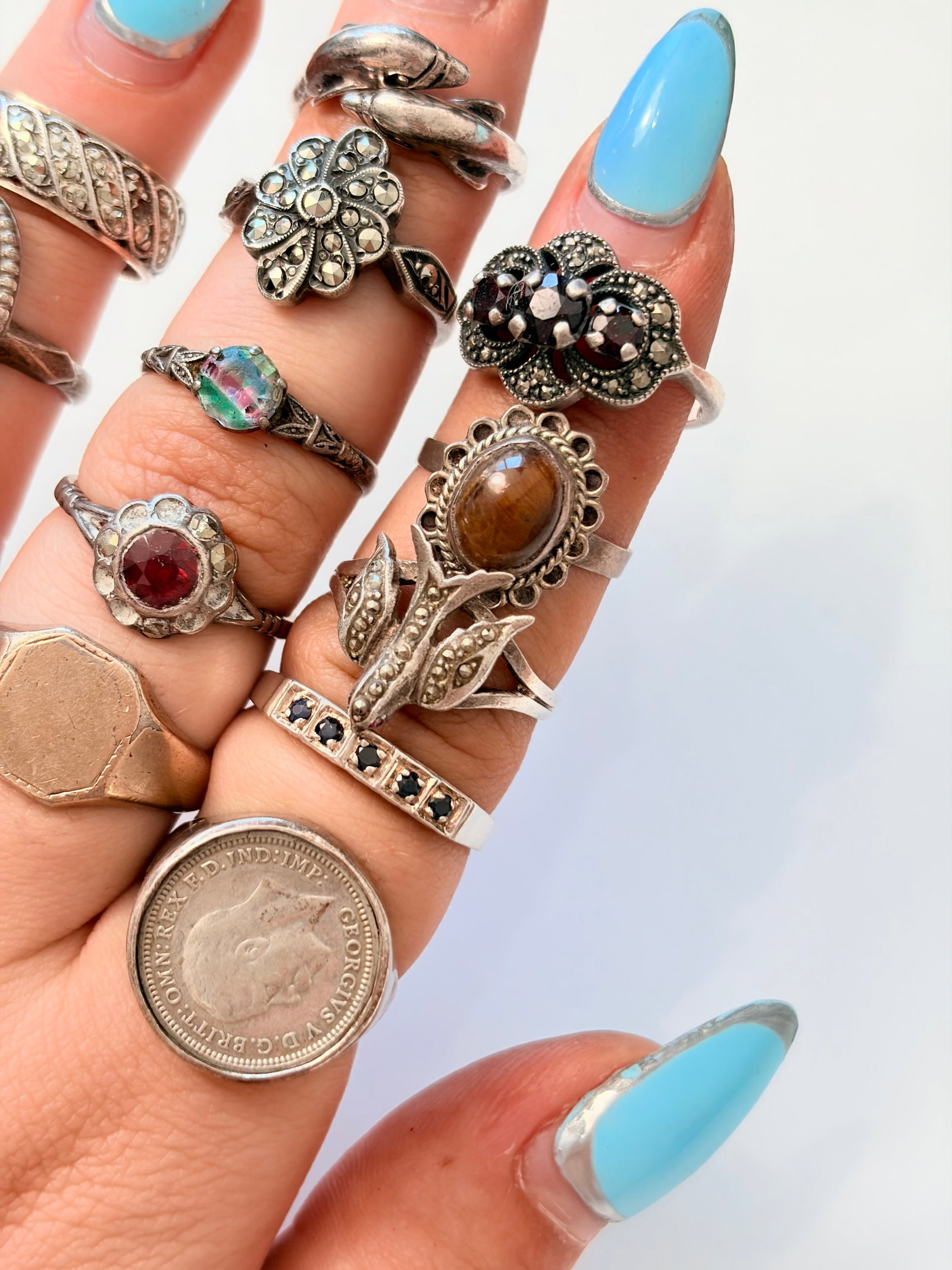 MIXED LOT- STERLING SILVER RINGS - 2