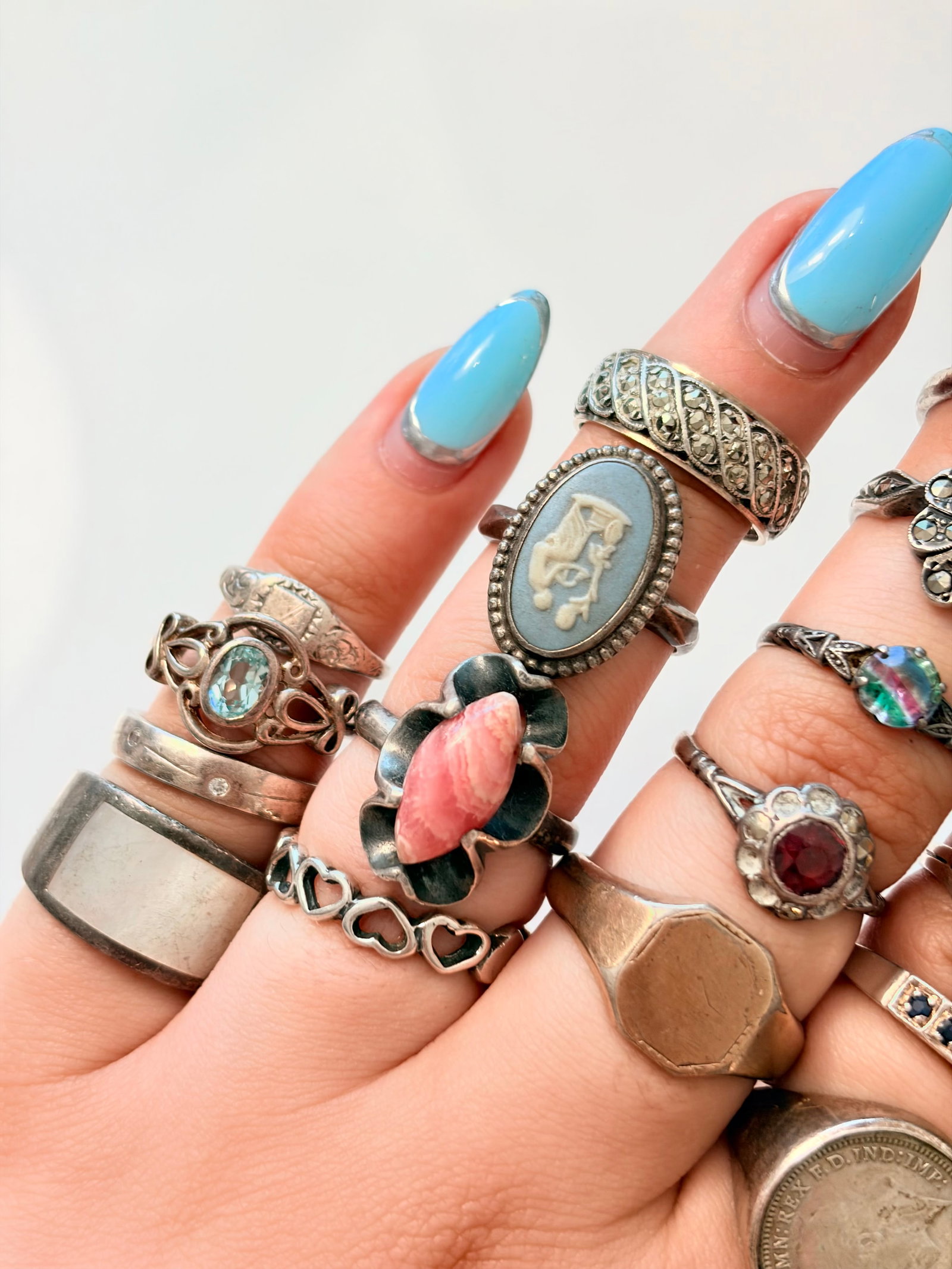MIXED LOT- STERLING SILVER RINGS - 3