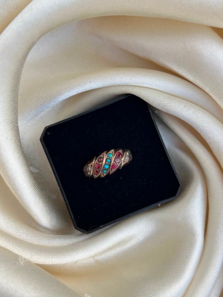 Antique 9ct Gold Gemset Ring - 4