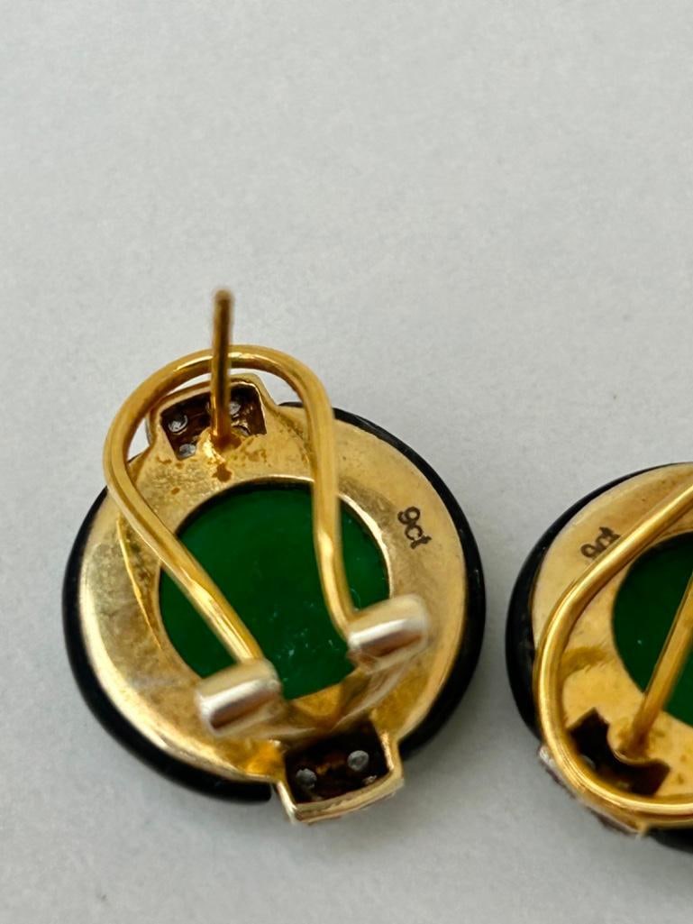 Art Deco Era 9ct Gold Large Earrings - 3