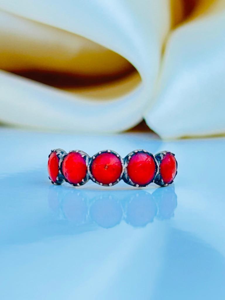 Georgian Era Carved Half Hoop Ring: Georgian Era Carved Half Hoop Ring sweet half hoop ring measurements size UK L US 6 head of ring 17mm x 4mm weight 0.90g materials <