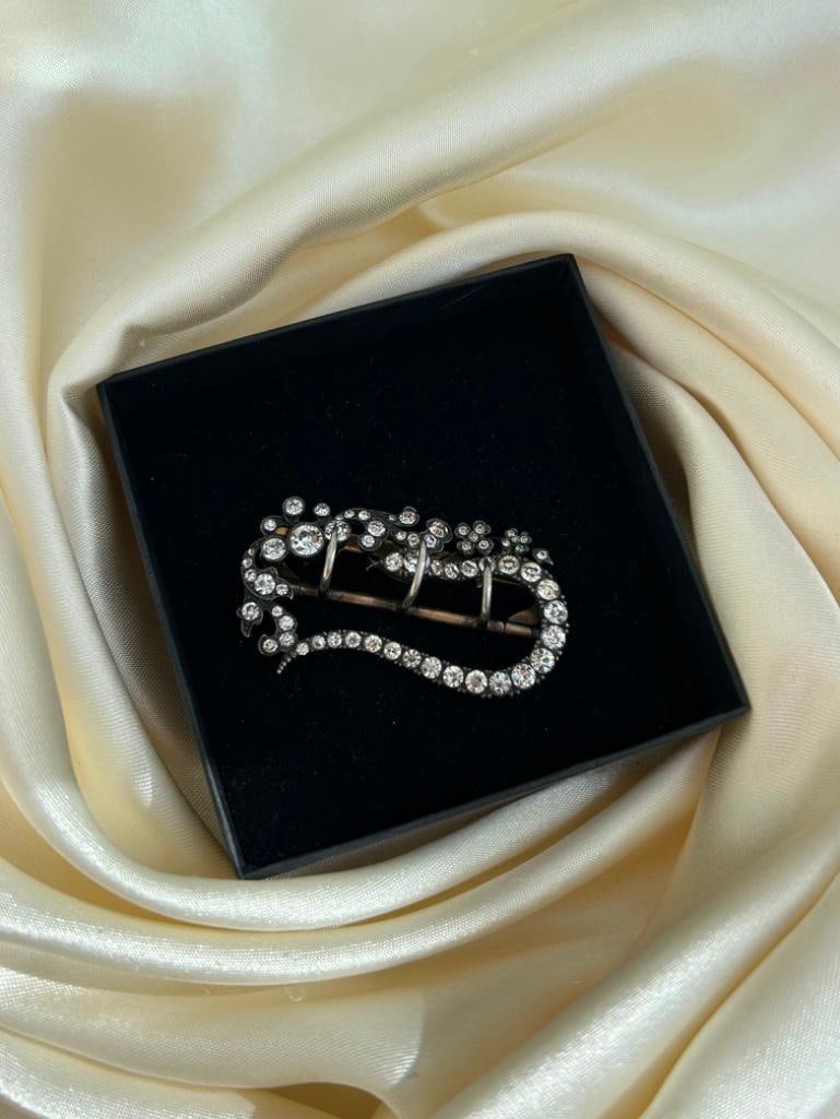 Antique Paste Snake Shoe Buckle in Silver - 3