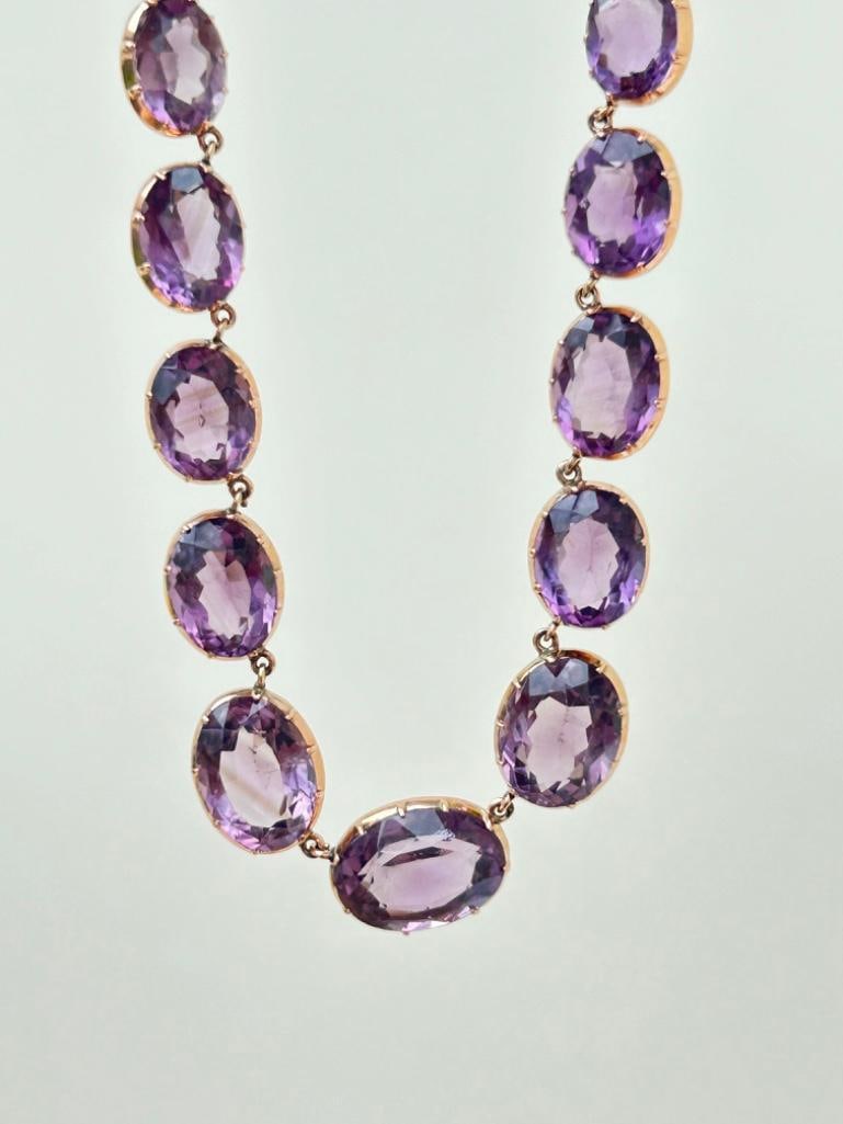 Huge Antique Gold and Amethyst Rivière Necklace - 5