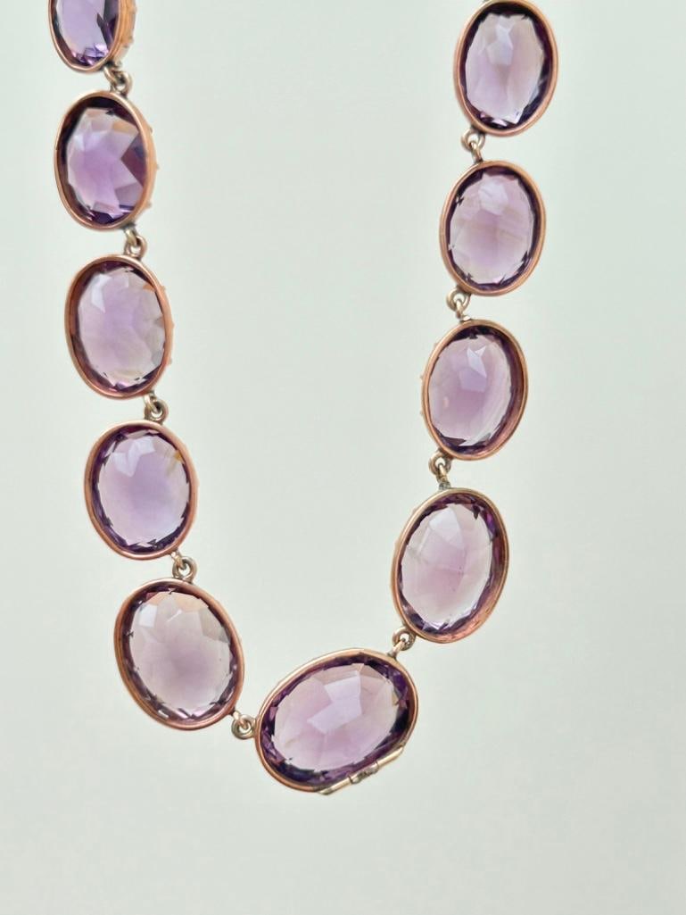 Huge Antique Gold and Amethyst Rivière Necklace - 6