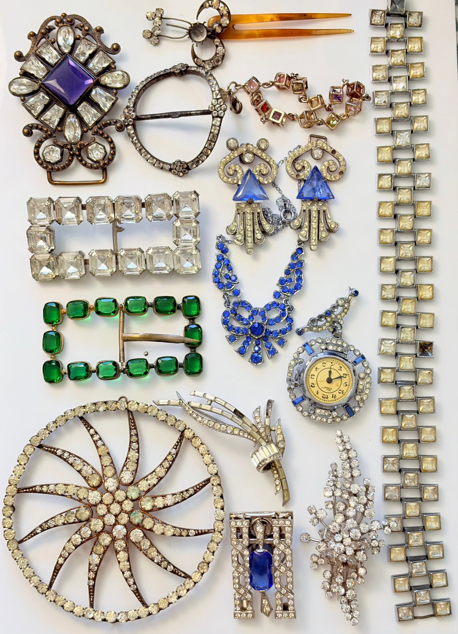 MIXED LOT- LARGE ANTIQUE PASTE: MIXED LOT- LARGE ANTIQUE PASTE