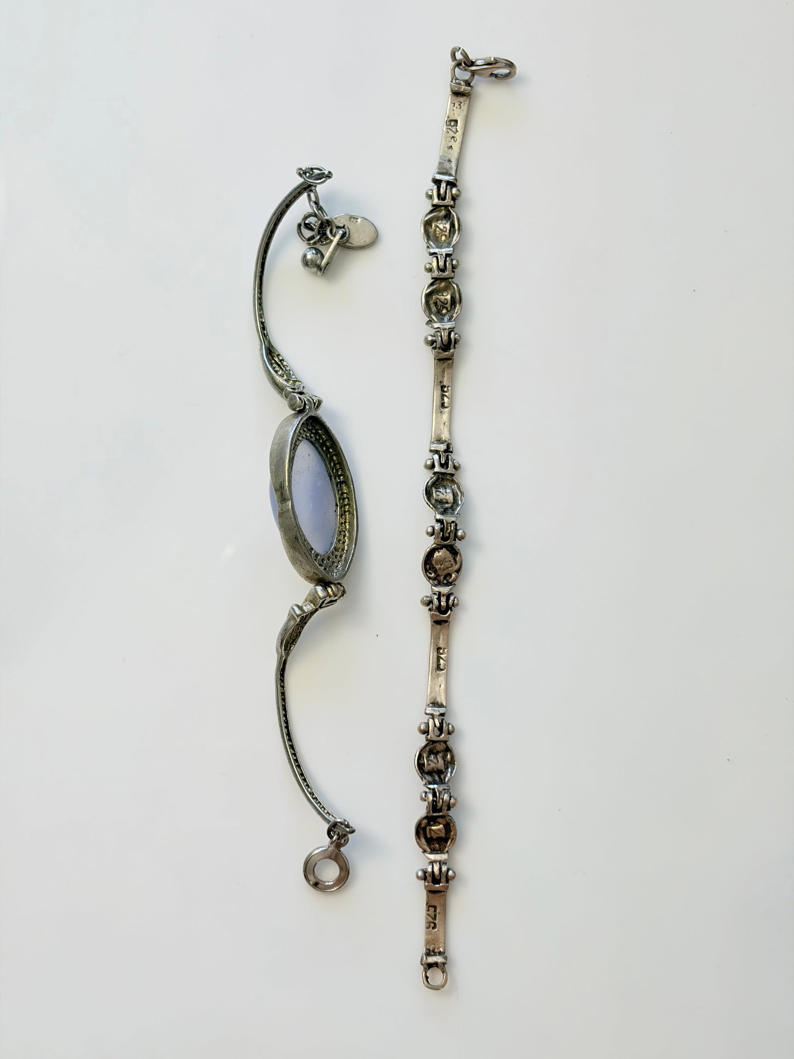 MIXED LOT- 2X 925 SILVER BRACELETS - 5