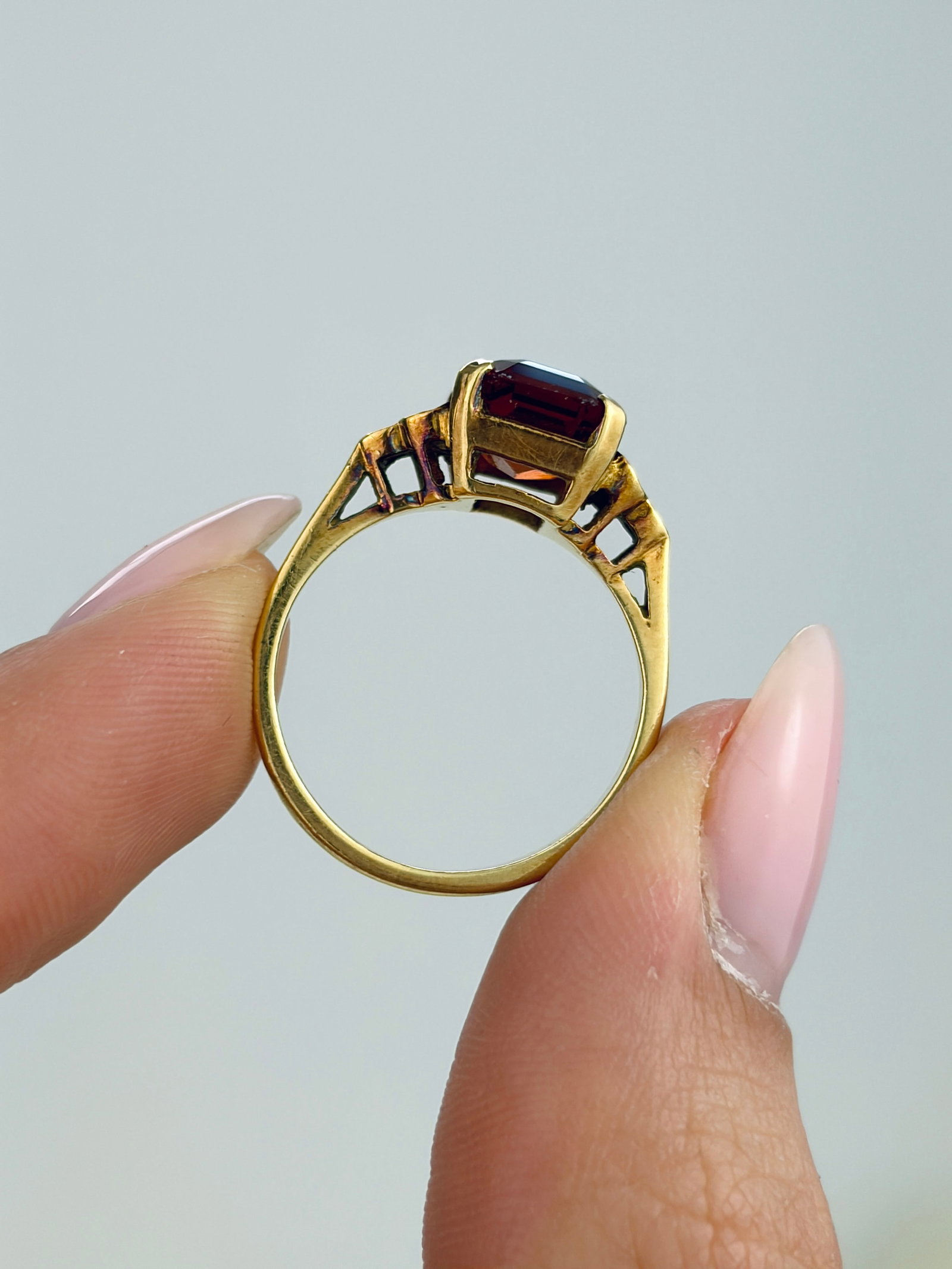 VINTAGE C.1989 18ct YELLOW GOLD FIRE OPAL AND DIAMOND COCKTAIL RING - 6