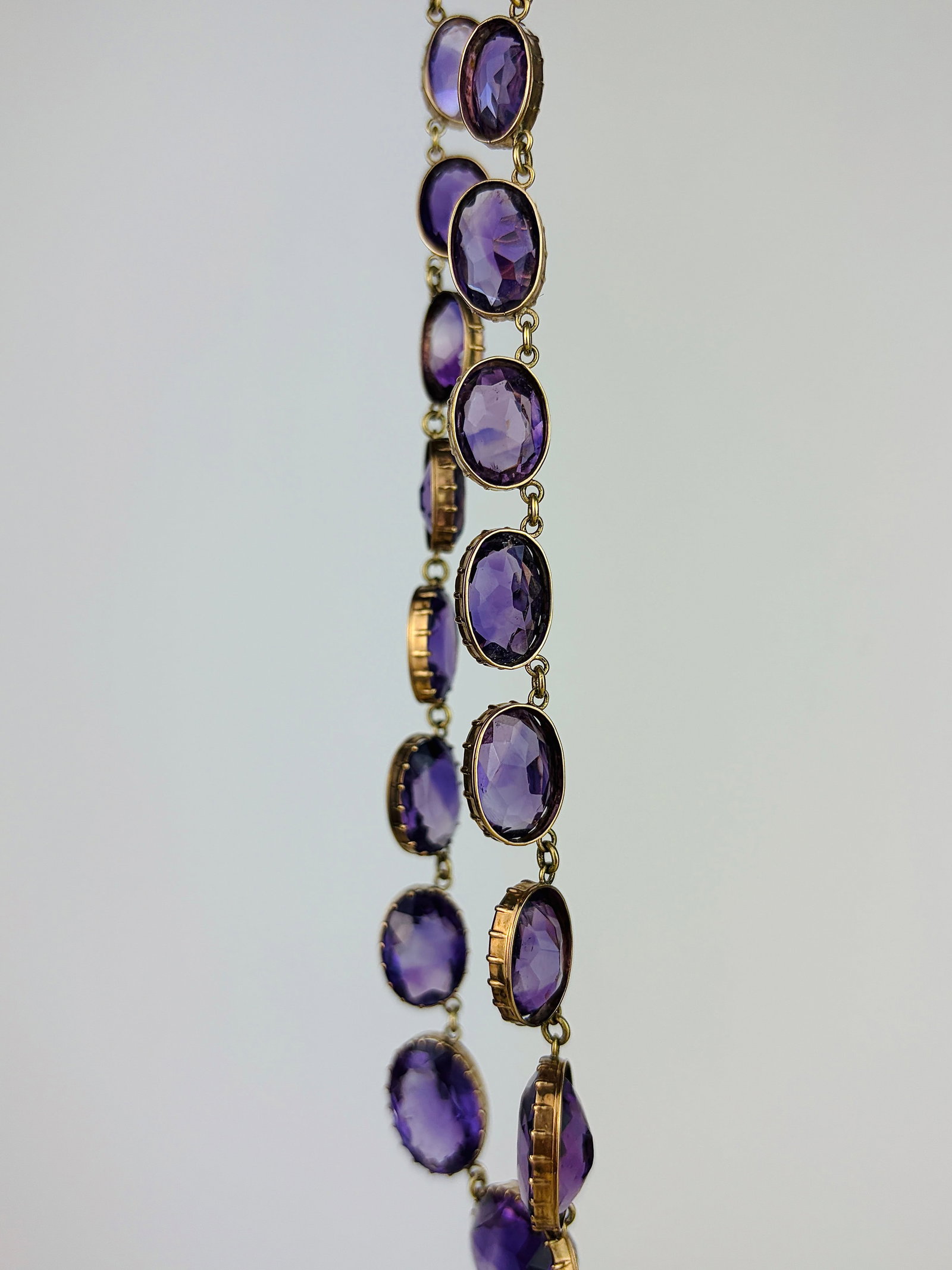 Antique Chunky Gold Amethyst Riviere Necklace - 2