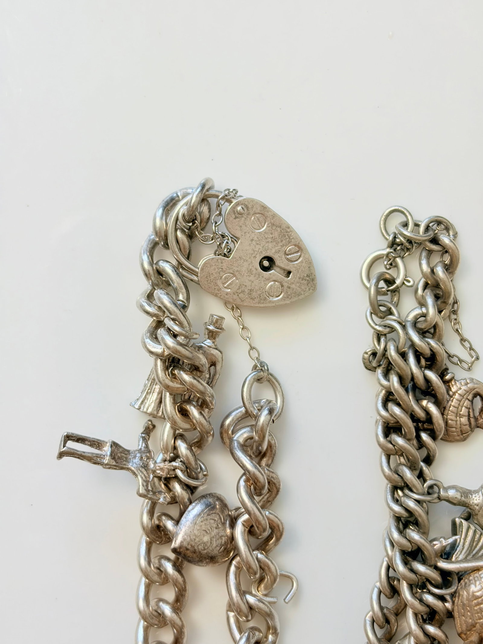 MIXED LOT- SILVER CHARM BRACELETS ETC - 2