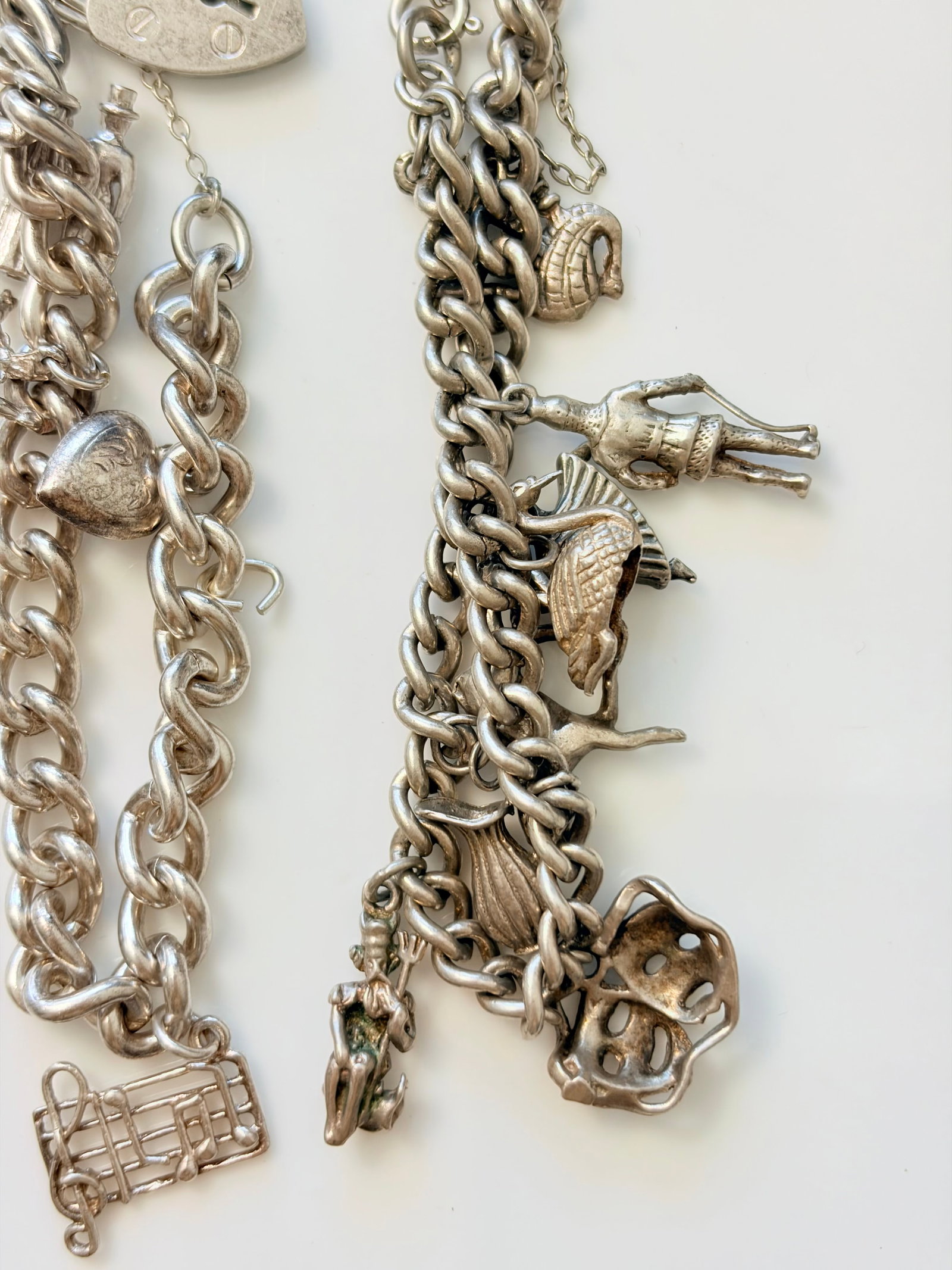 MIXED LOT- SILVER CHARM BRACELETS ETC - 3