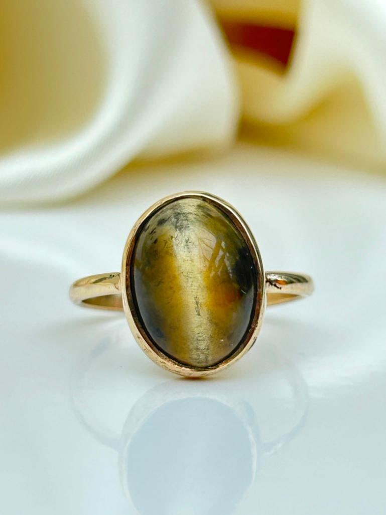 9ct Gold Cabochon Tiger Eye Ring (1 of 6)