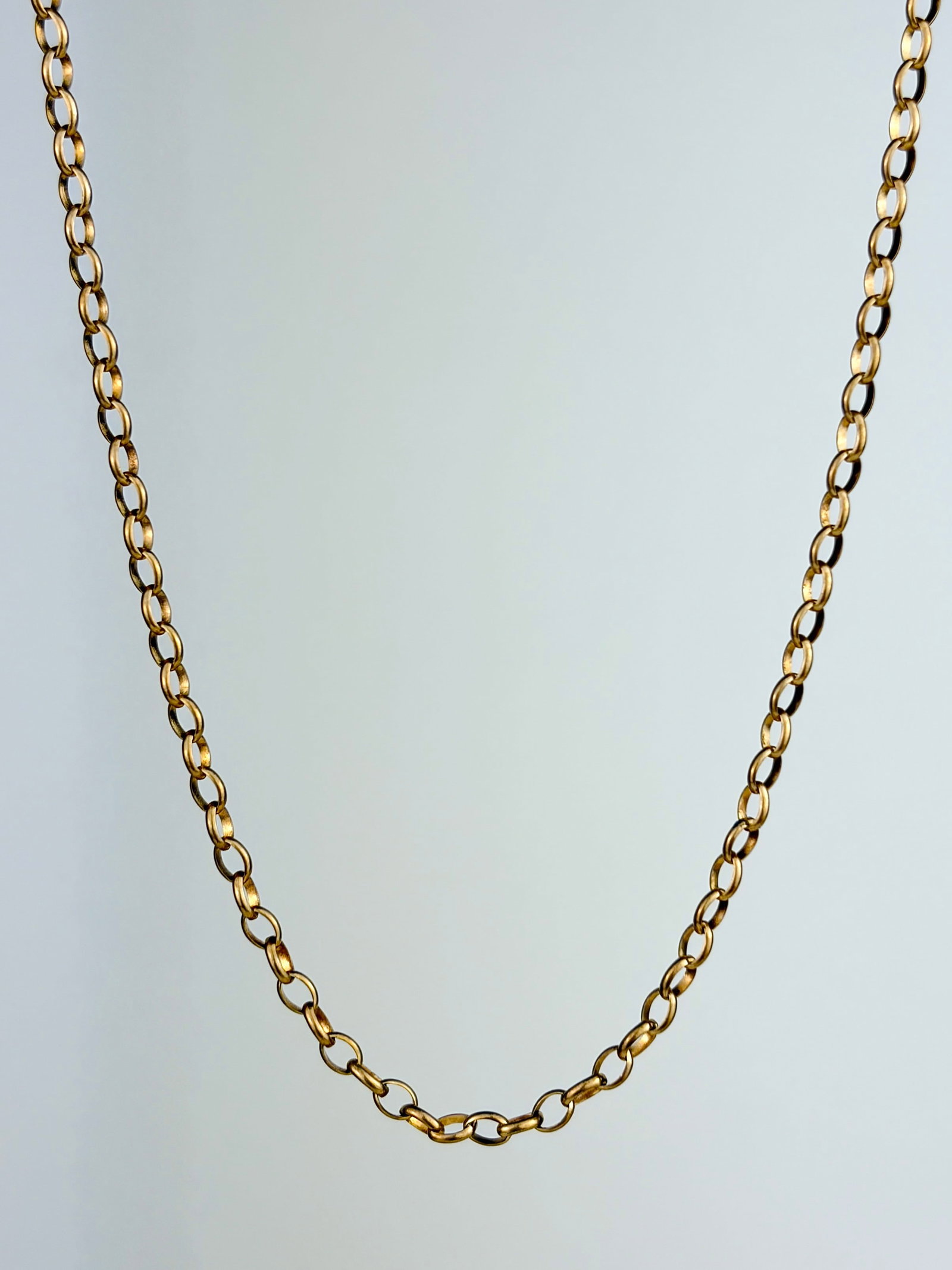WONDERFUL 9CT YELLOW GOLD ROLO LINK CHAIN NECKLACE (1 of 6)