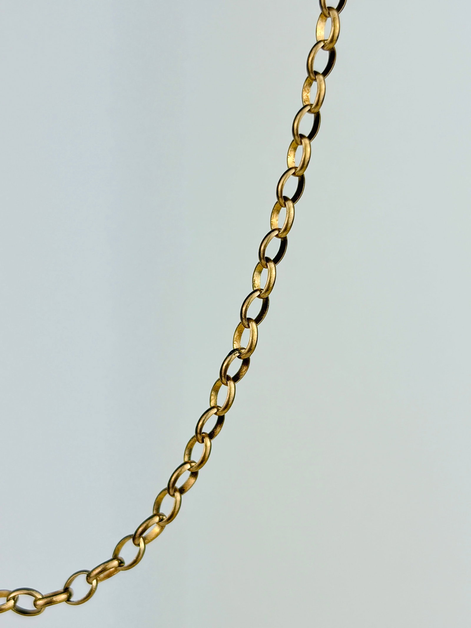 WONDERFUL 9CT YELLOW GOLD ROLO LINK CHAIN NECKLACE - 2