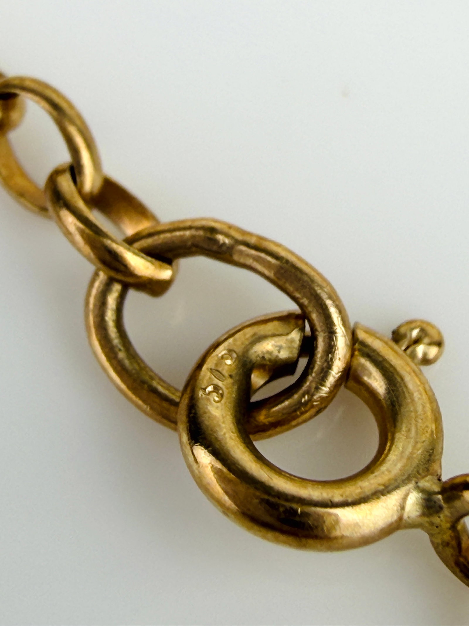 WONDERFUL 9CT YELLOW GOLD ROLO LINK CHAIN NECKLACE - 4