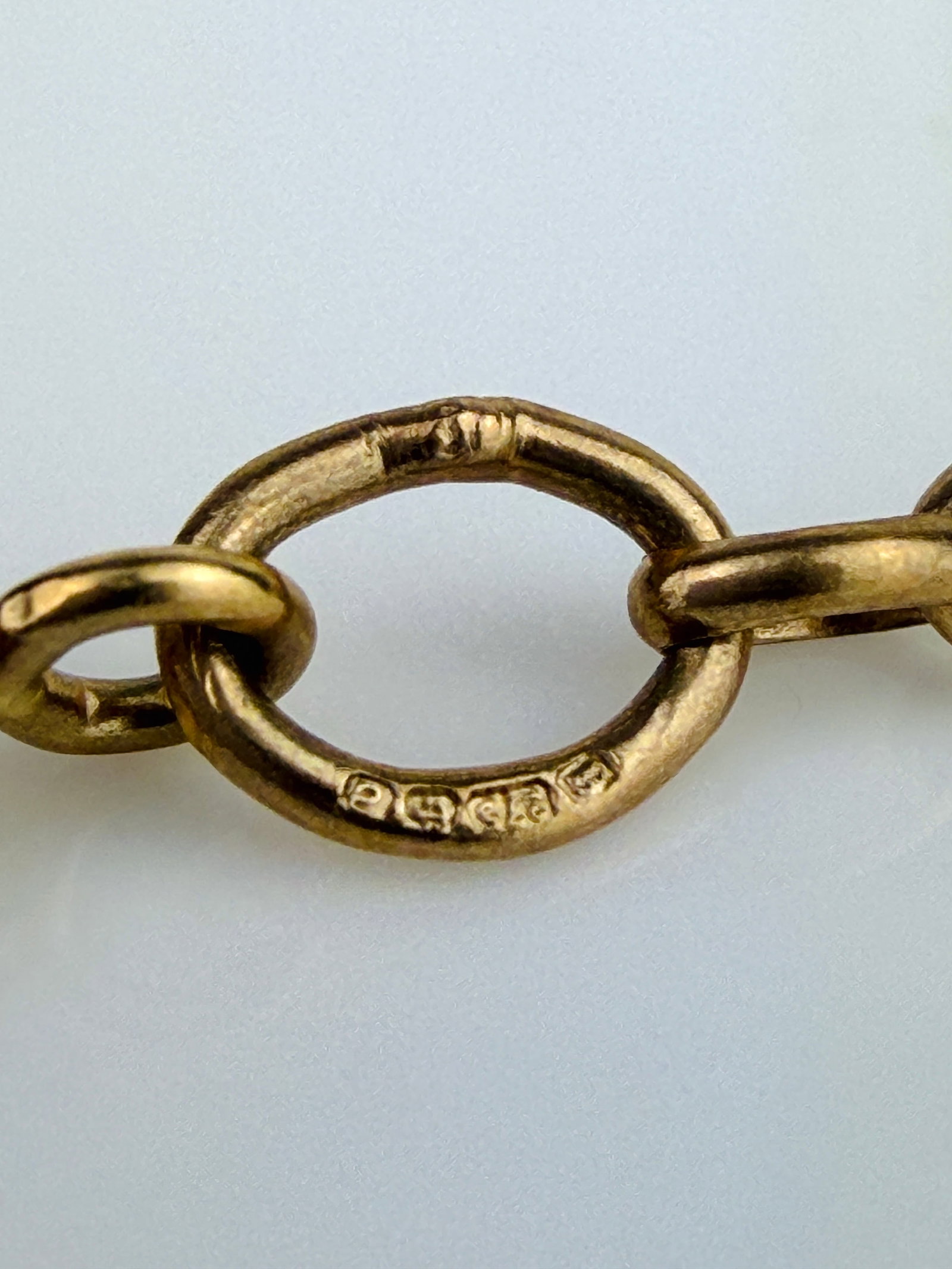 WONDERFUL 9CT YELLOW GOLD ROLO LINK CHAIN NECKLACE - 5
