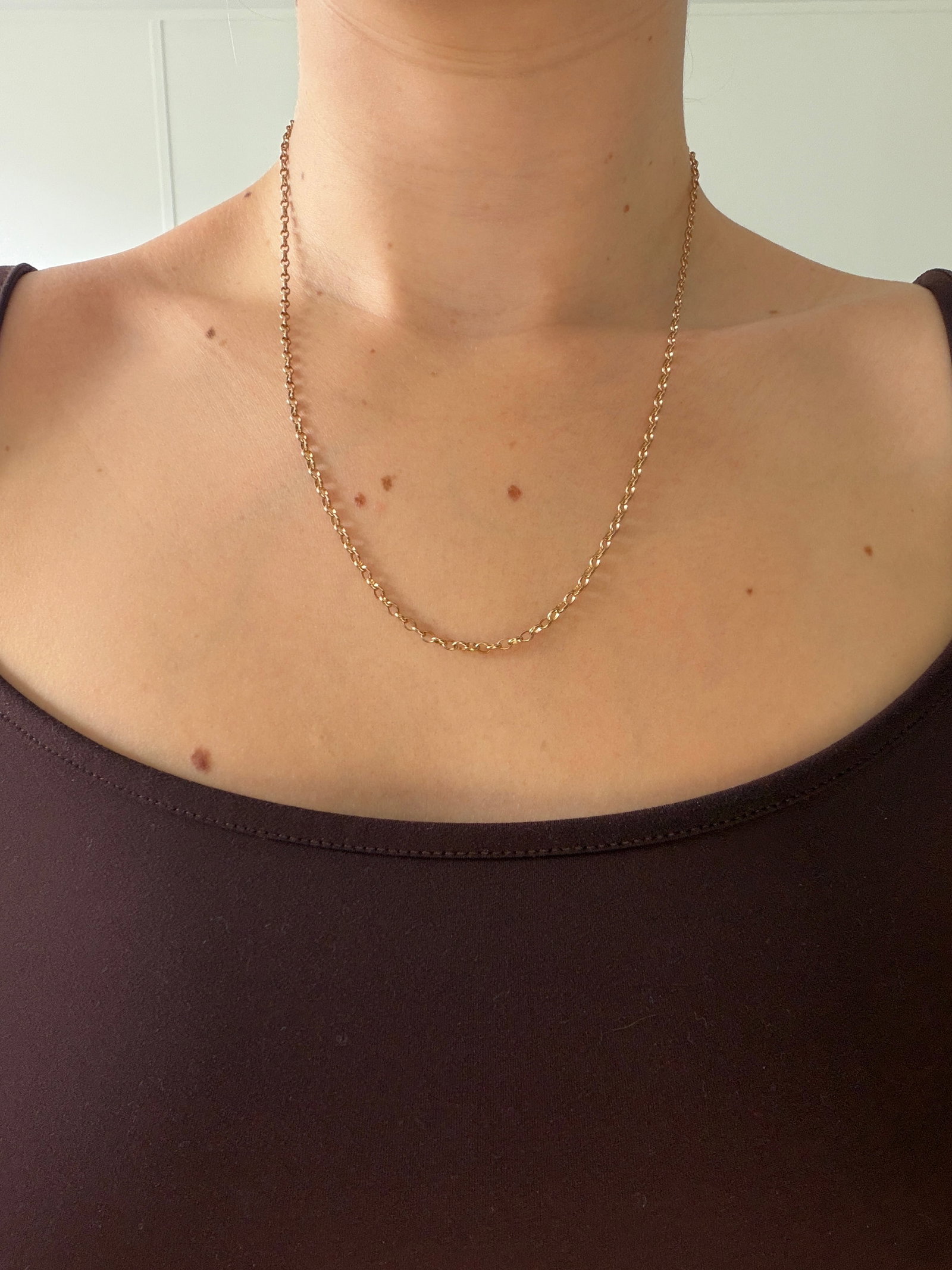 WONDERFUL 9CT YELLOW GOLD ROLO LINK CHAIN NECKLACE - 6
