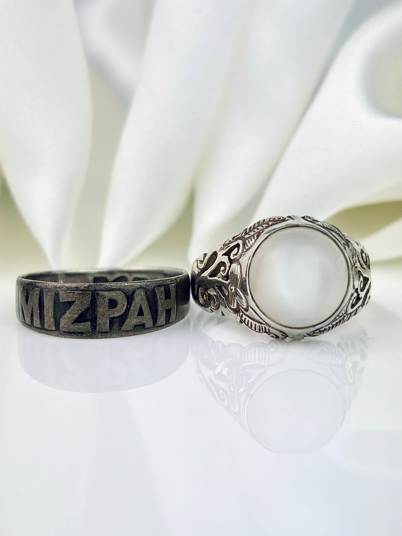 MIXED LOT 2X SILVER RINGS MIZPAH ETC (1 of 9)