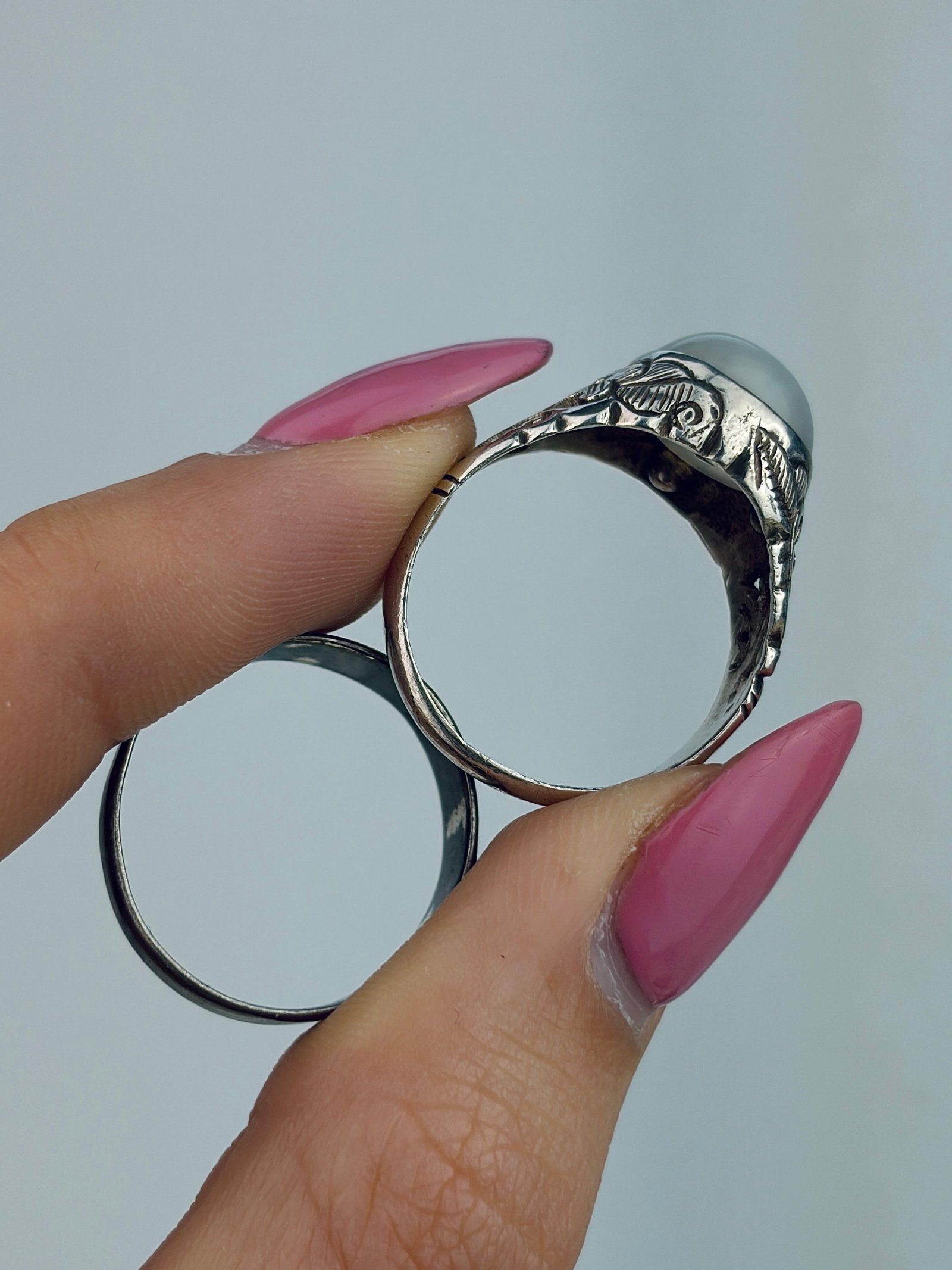 MIXED LOT 2X SILVER RINGS MIZPAH ETC - 6