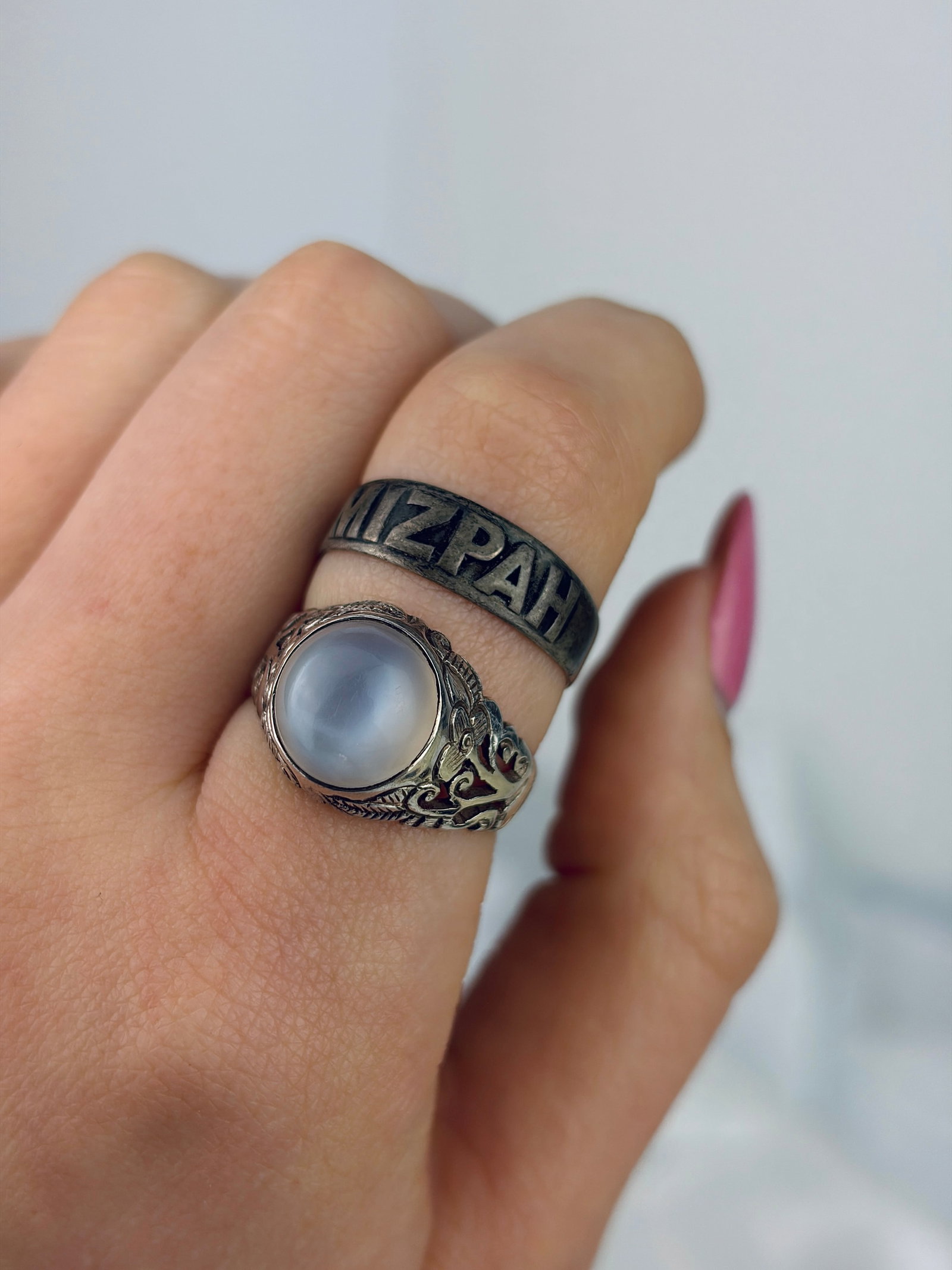 MIXED LOT 2X SILVER RINGS MIZPAH ETC - 8