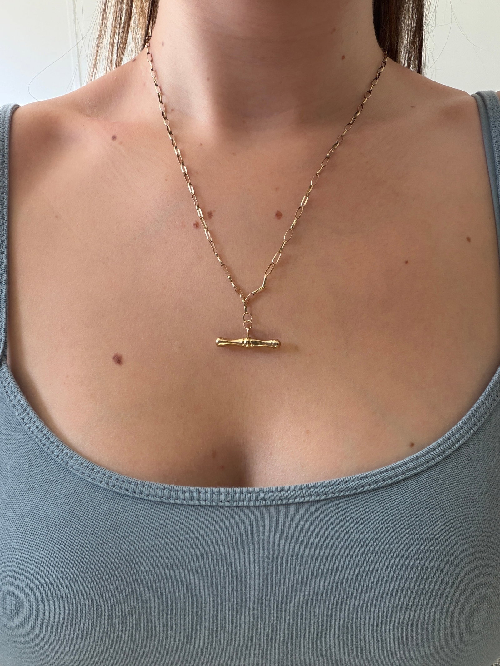 LOVELY 9CT YELLOW GOLD CHAIN WITH TBAR - 5