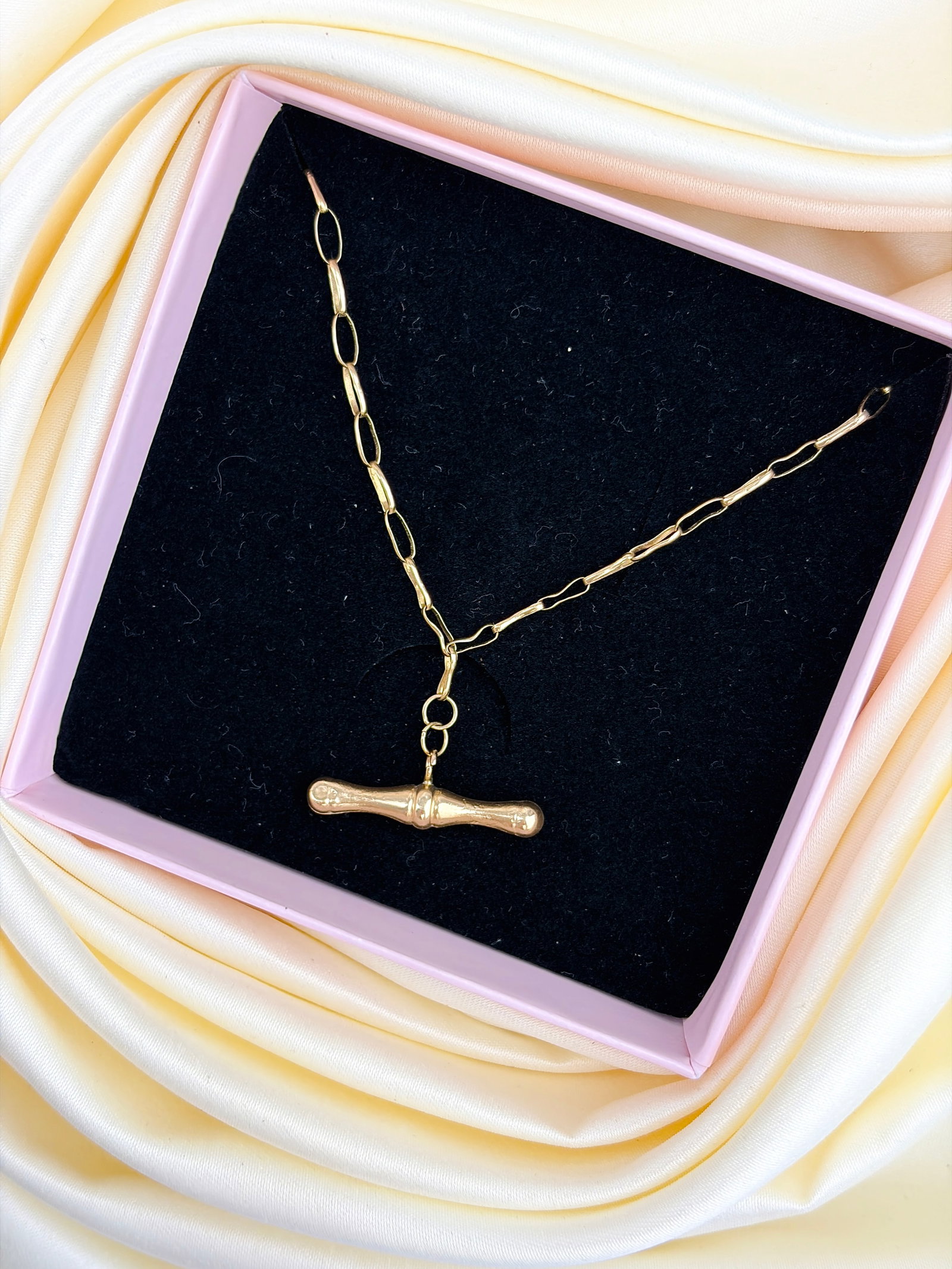 LOVELY 9CT YELLOW GOLD CHAIN WITH TBAR - 6