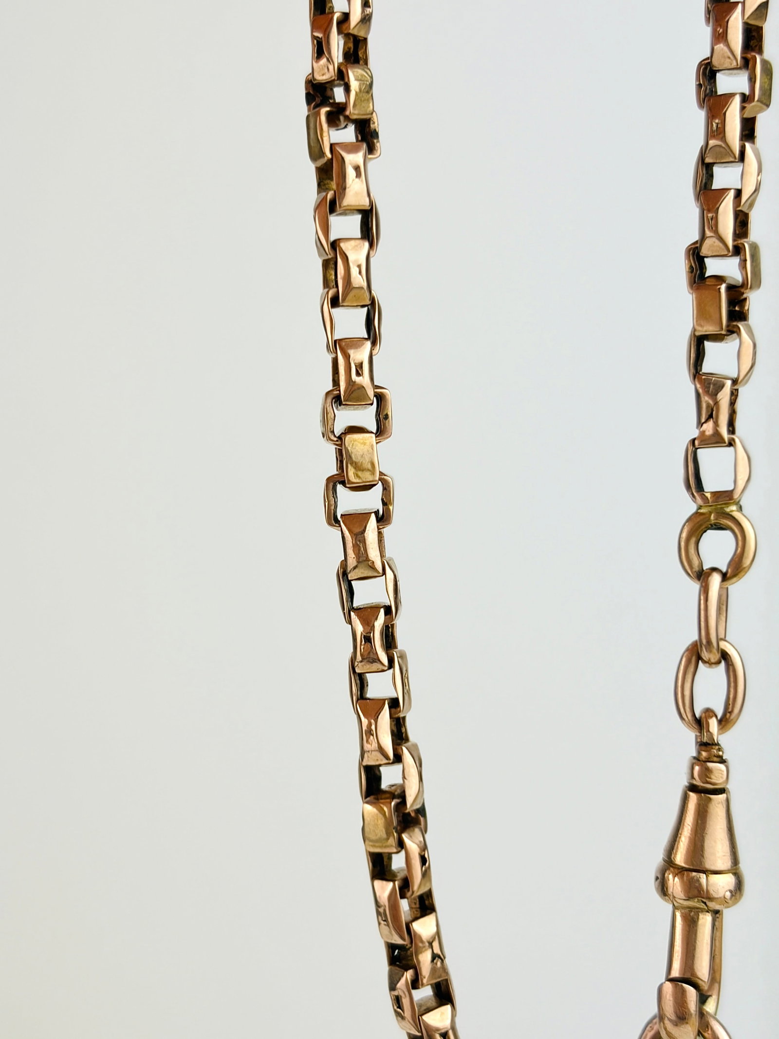 ANTIQUE 9CT GOLD BRACELET / CHAIN EXTENDER WITH DOGCLIP - 2