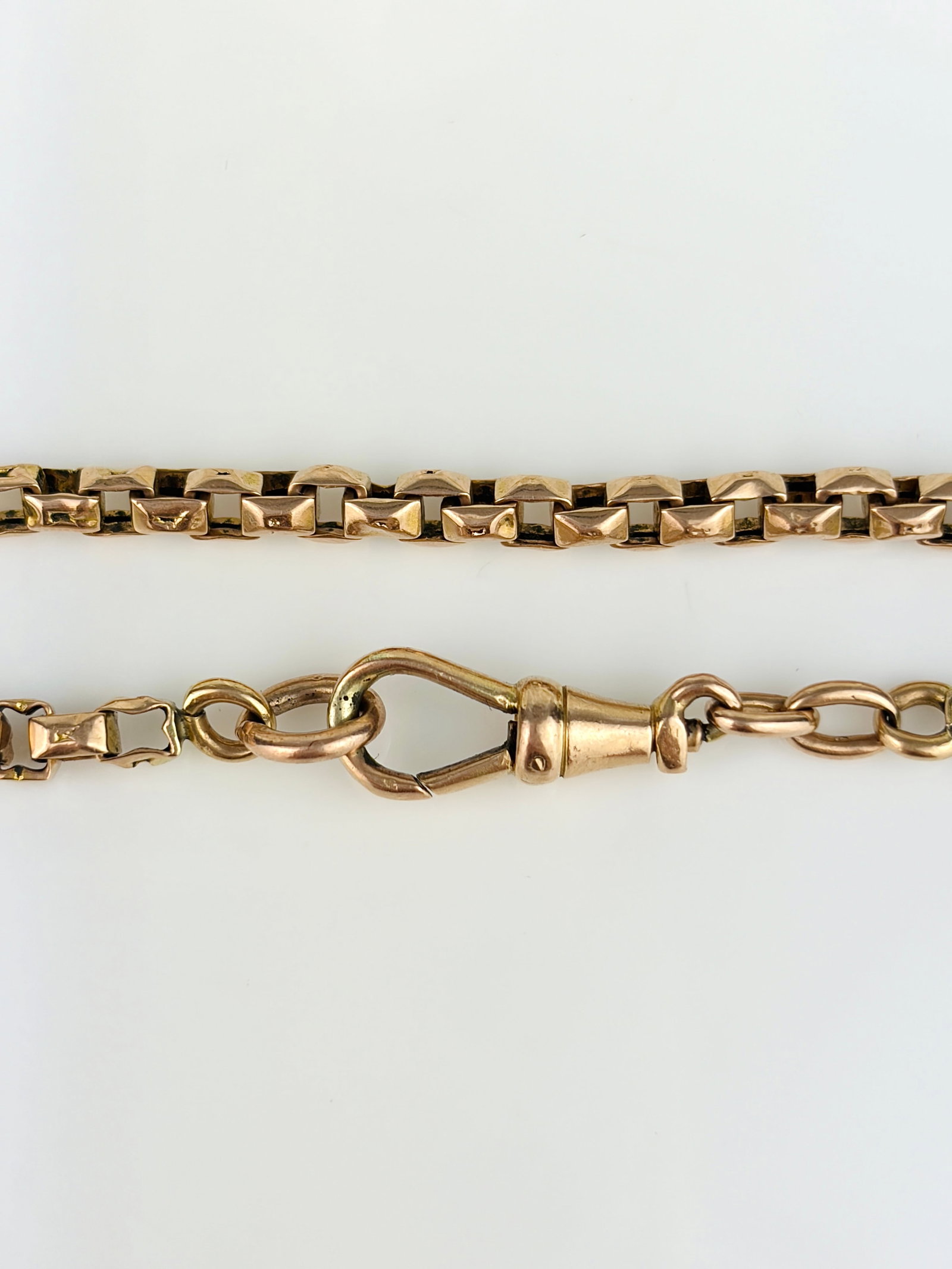 ANTIQUE 9CT GOLD BRACELET / CHAIN EXTENDER WITH DOGCLIP - 3