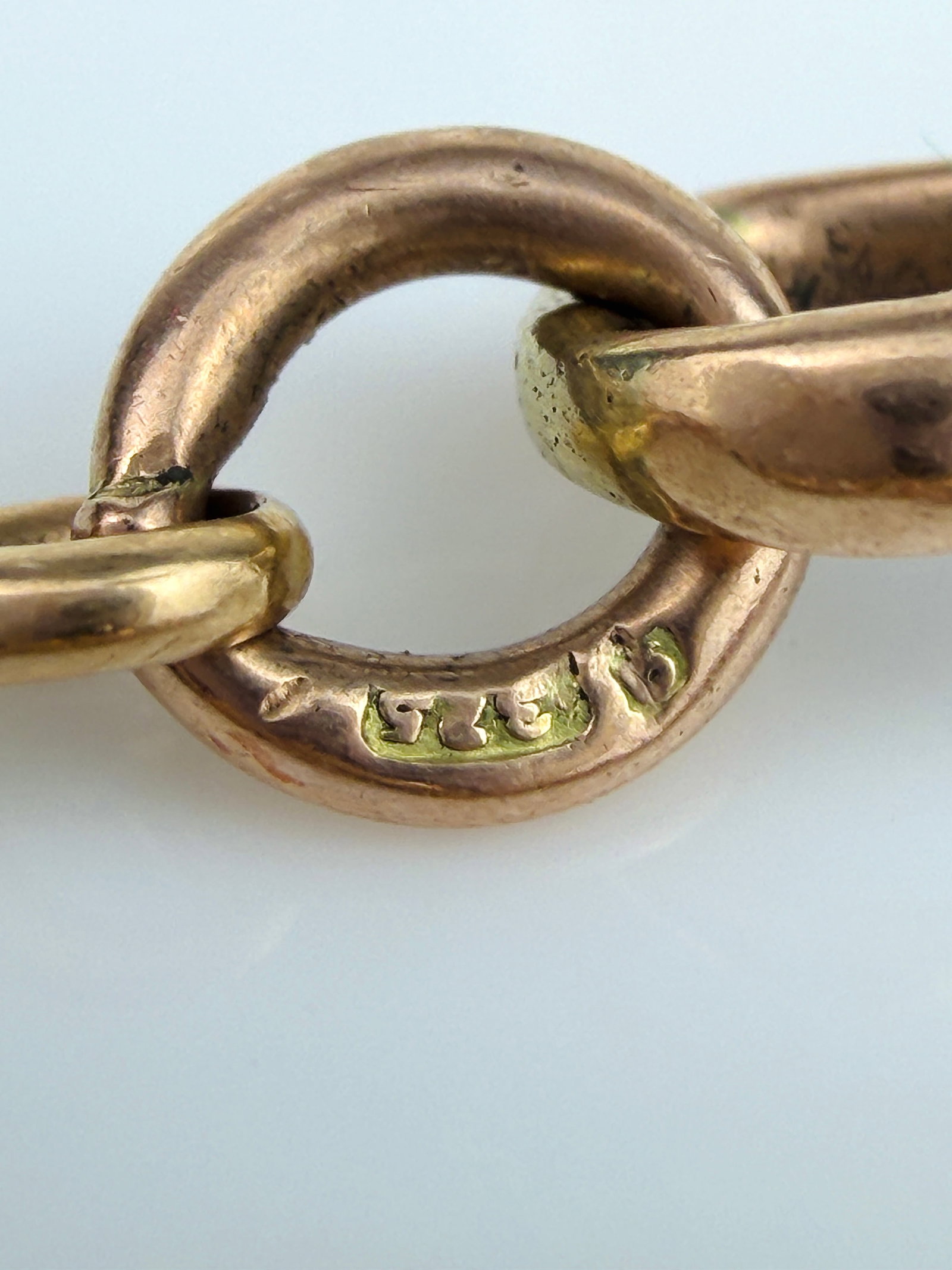 ANTIQUE 9CT GOLD BRACELET / CHAIN EXTENDER WITH DOGCLIP - 4