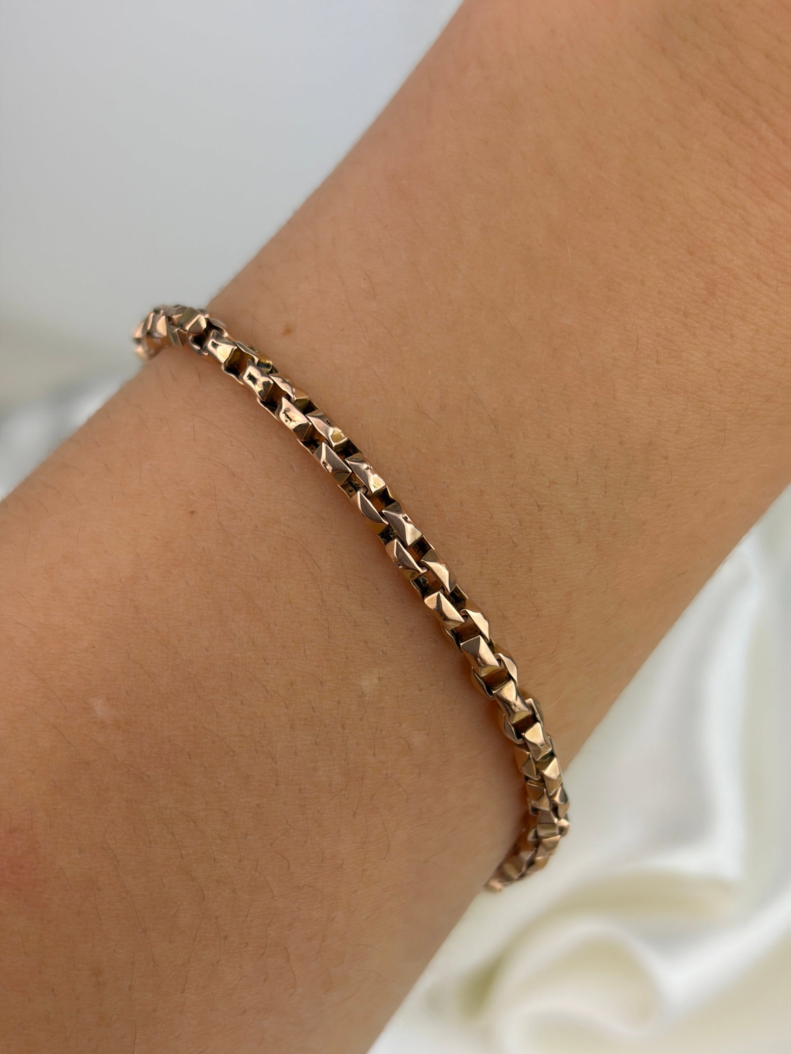 ANTIQUE 9CT GOLD BRACELET / CHAIN EXTENDER WITH DOGCLIP - 6