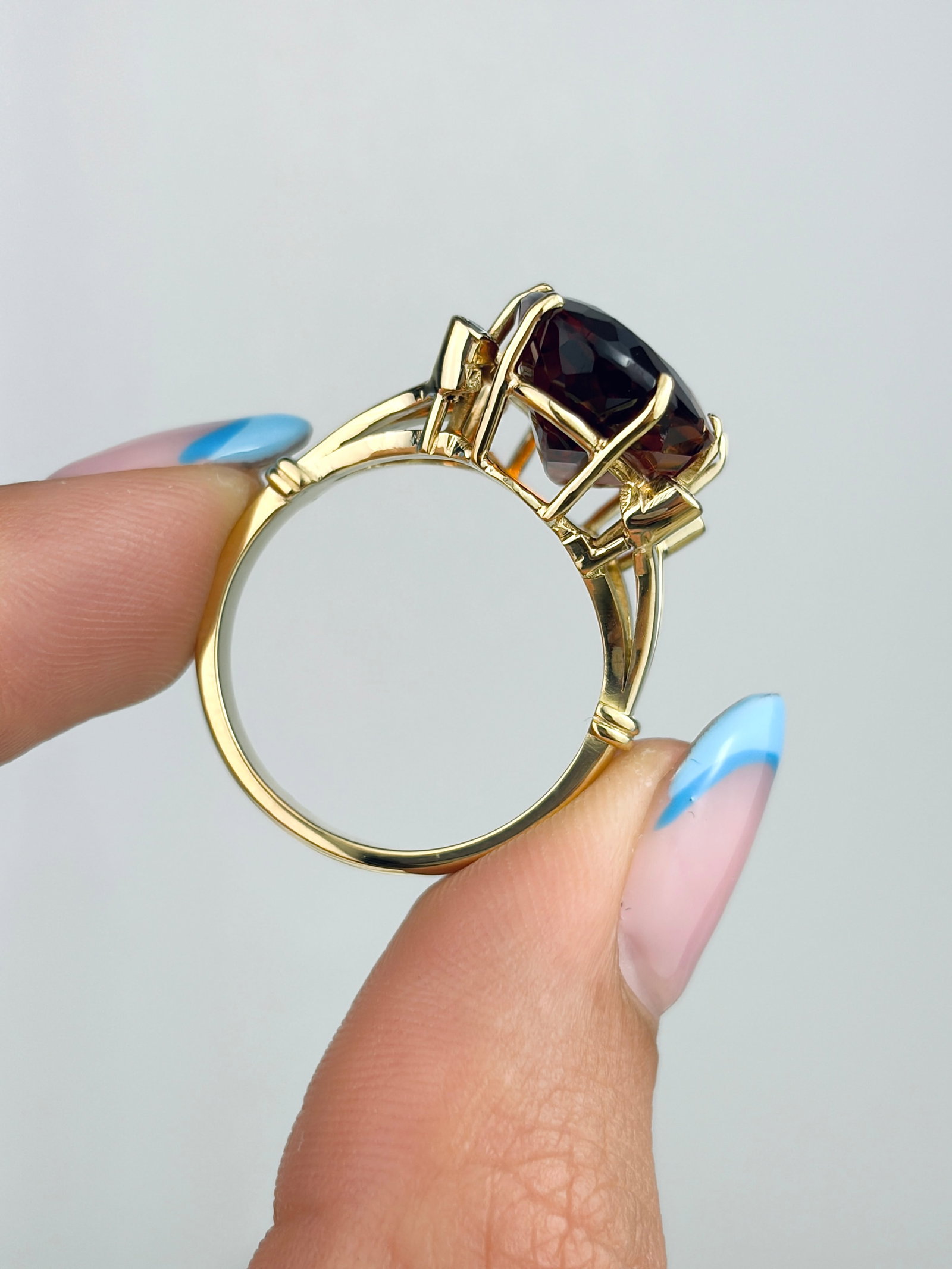 CHUNKY CITRINE AND DIAMOND COCKTAIL RING IN GOLD - 6