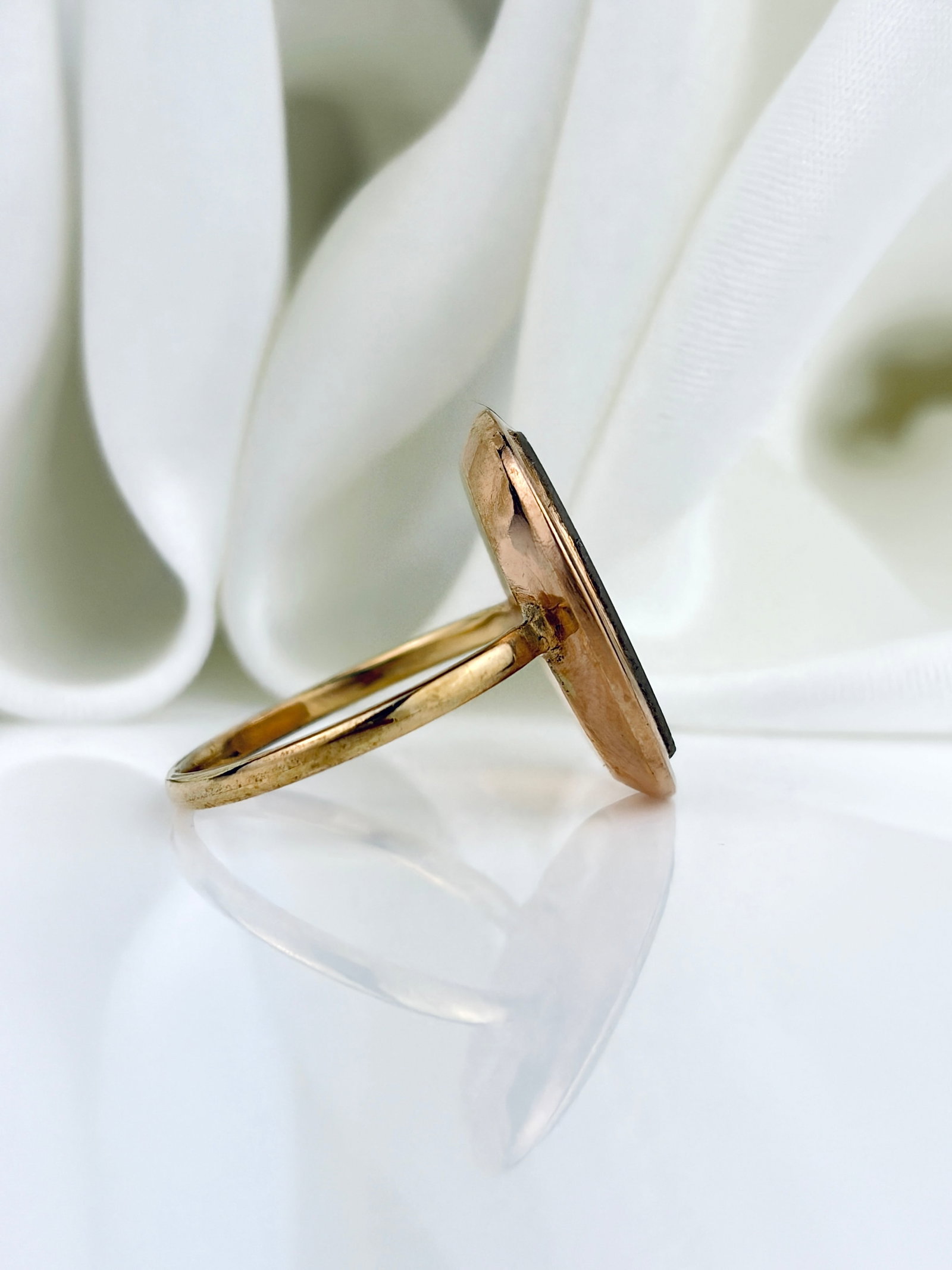 ANTIQUE GEORGIAN HAIR WORK WHEAT SHEAF MOURNING RING IN GOLD - 2