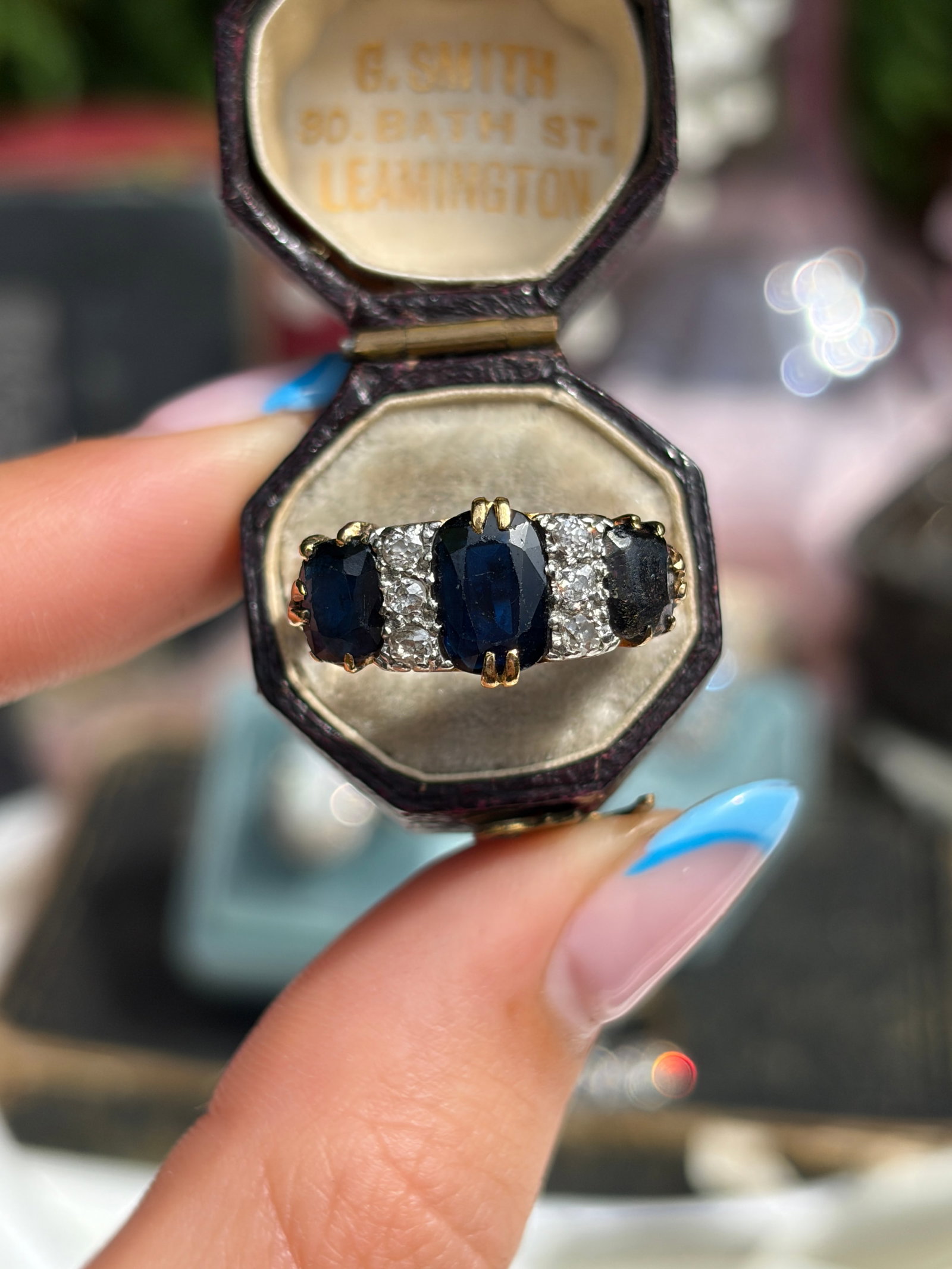 Chunky 18ct Yellow Gold Sapphire And Diamond Ring - 3