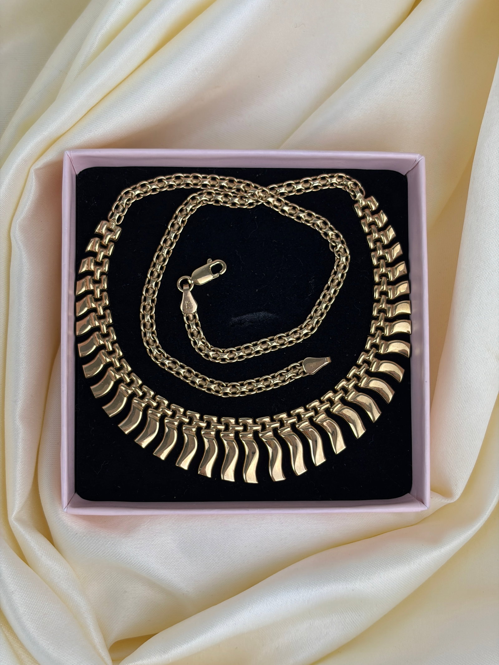 vintage 9ct gold collar necklace - 6
