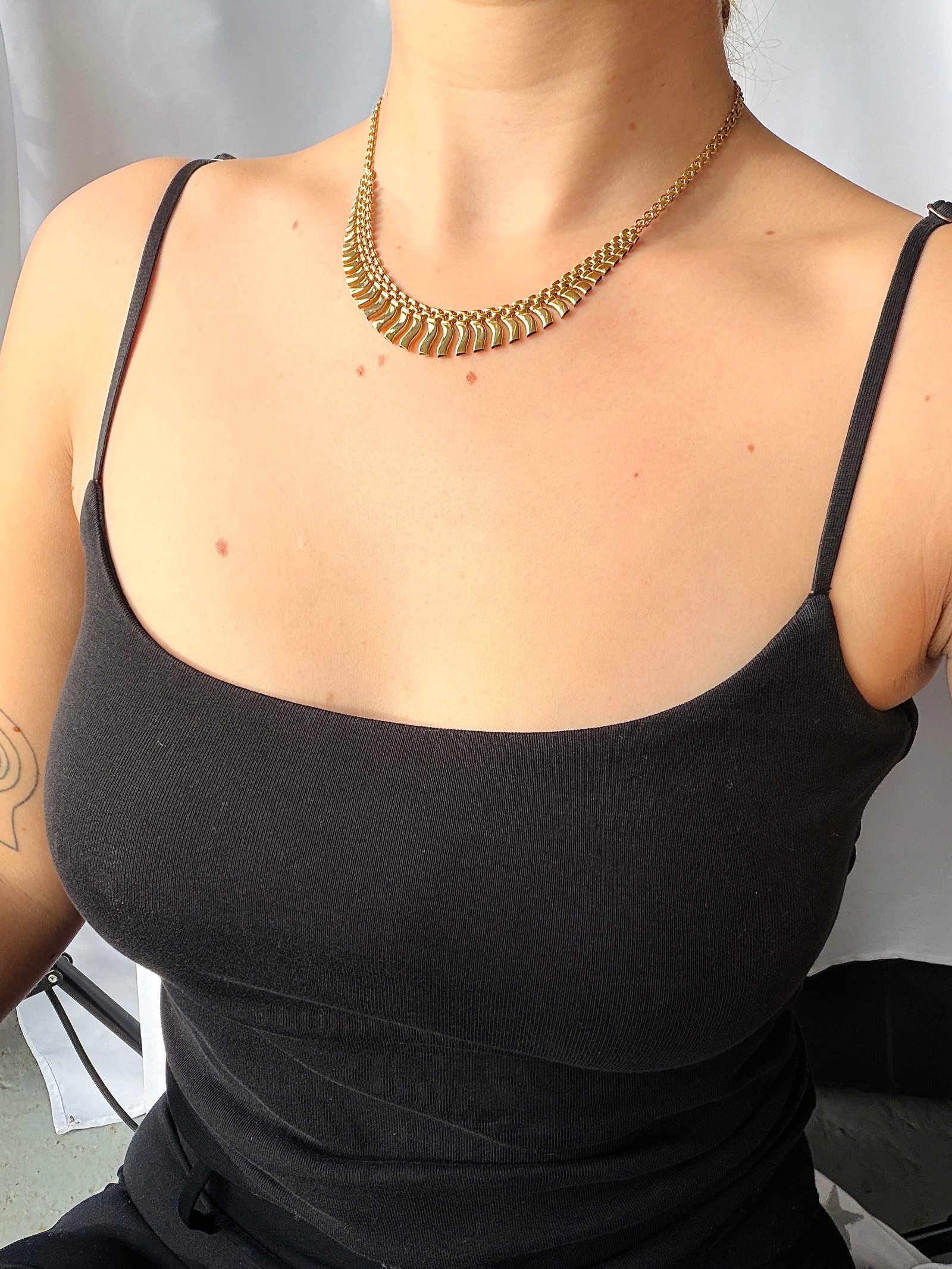 vintage 9ct gold collar necklace - 8