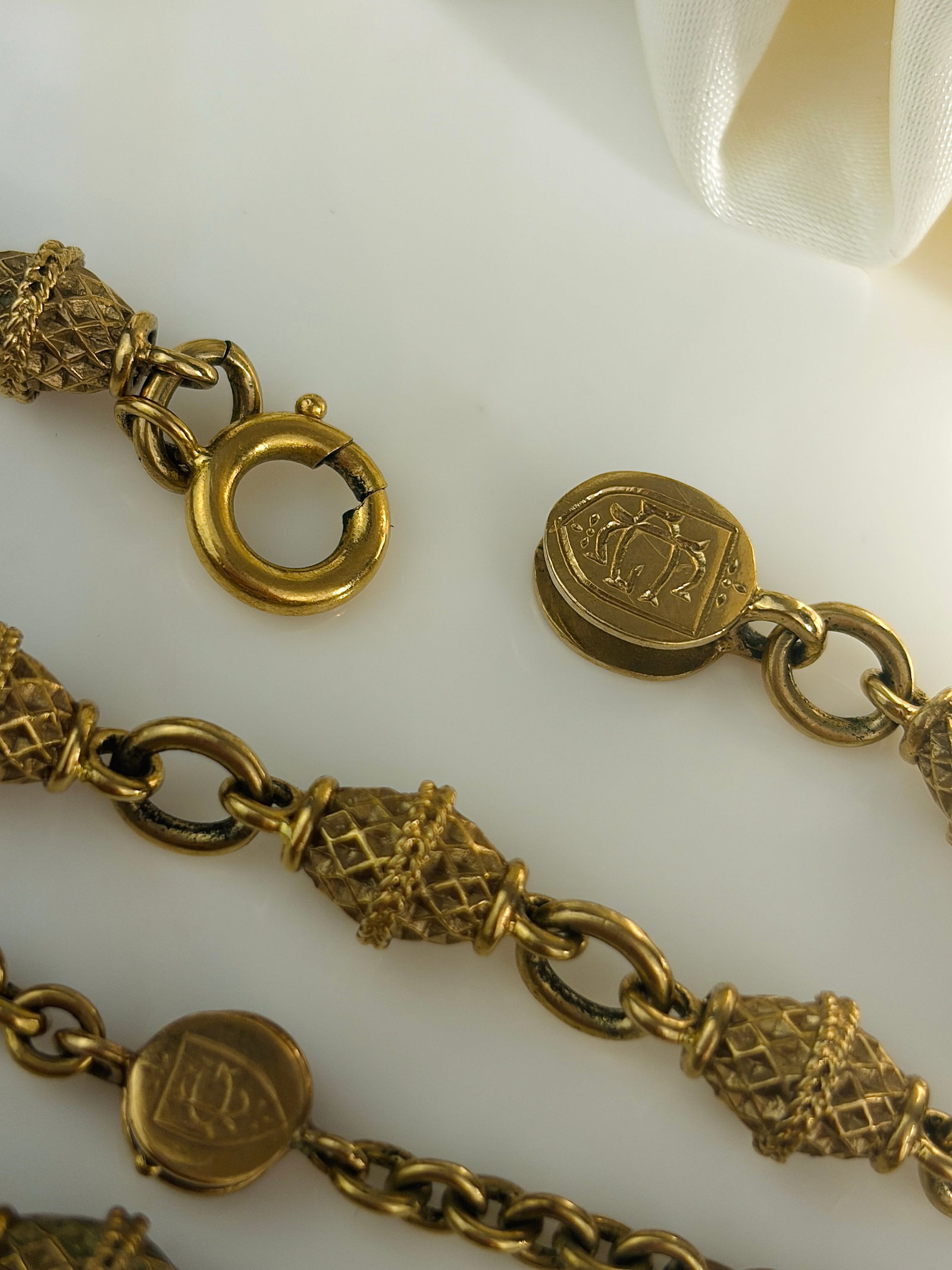 unusual design heavy 9ct gold fancy link chain necklace and bracelet set - 3