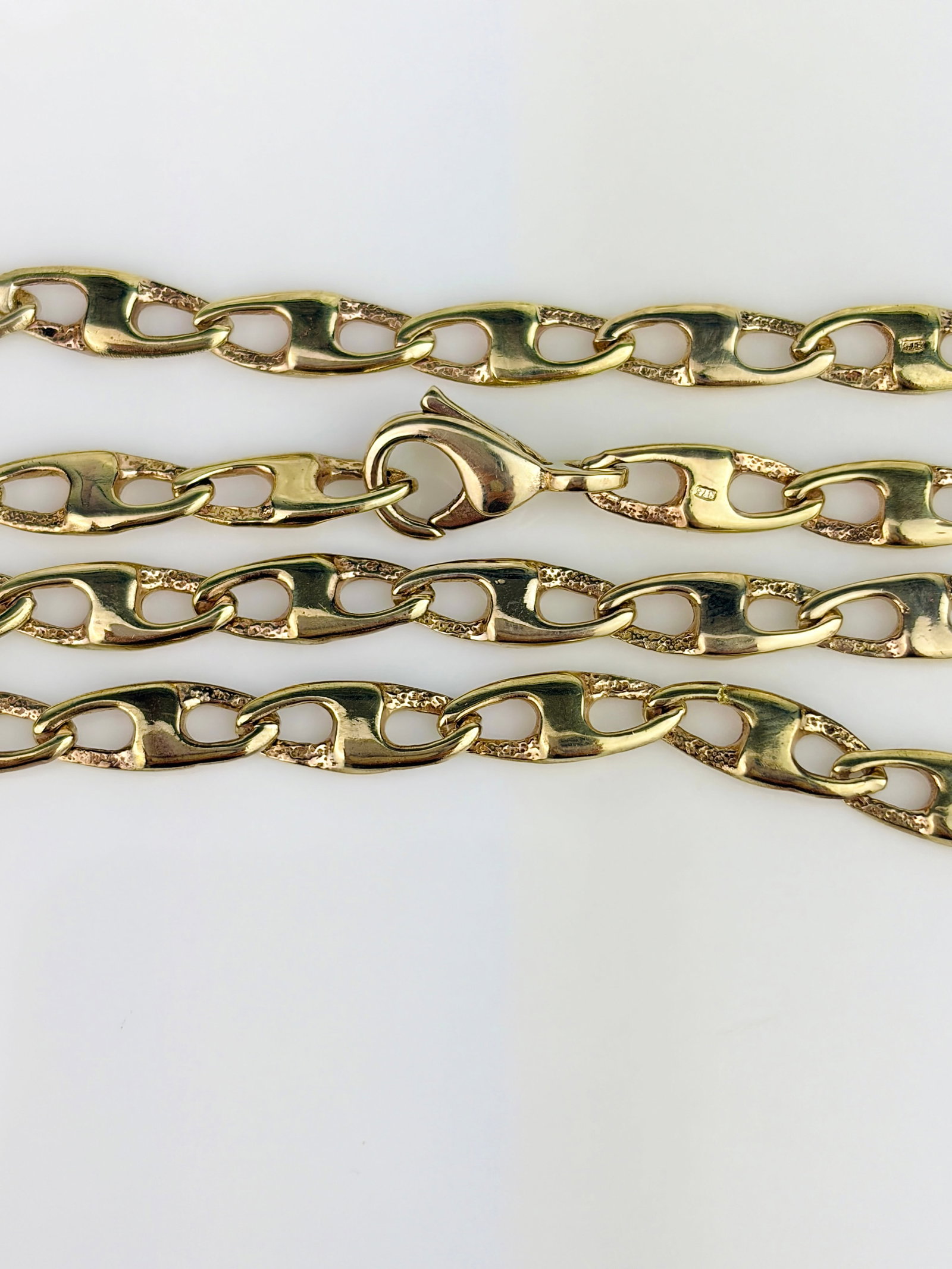 9ct Yellow Gold Flat Mariner Link Chain - 3