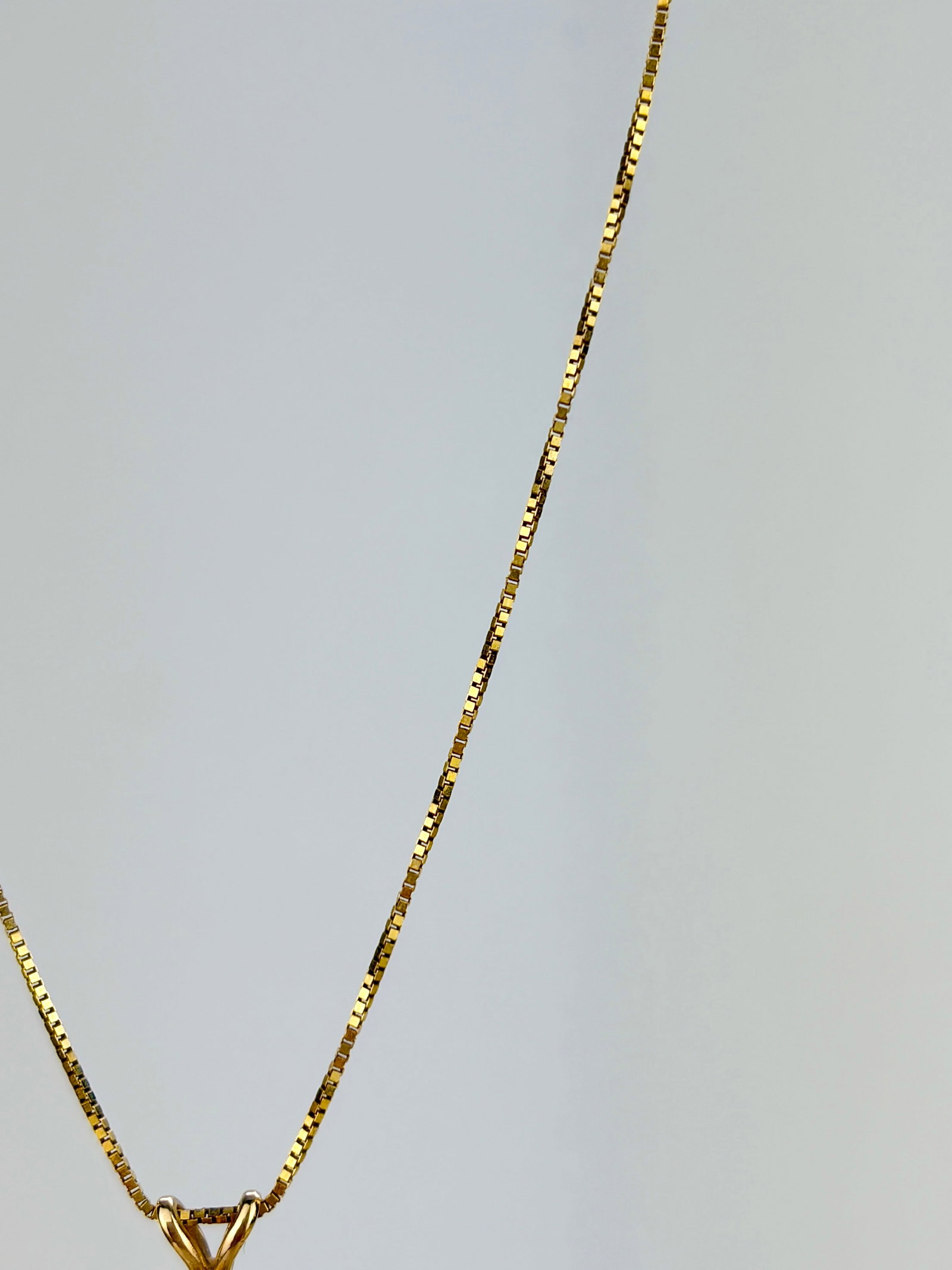 SWEETEST 14CT YELLOW GOLD DIAMOND CHARM ON BOX LINK CHAIN - 3