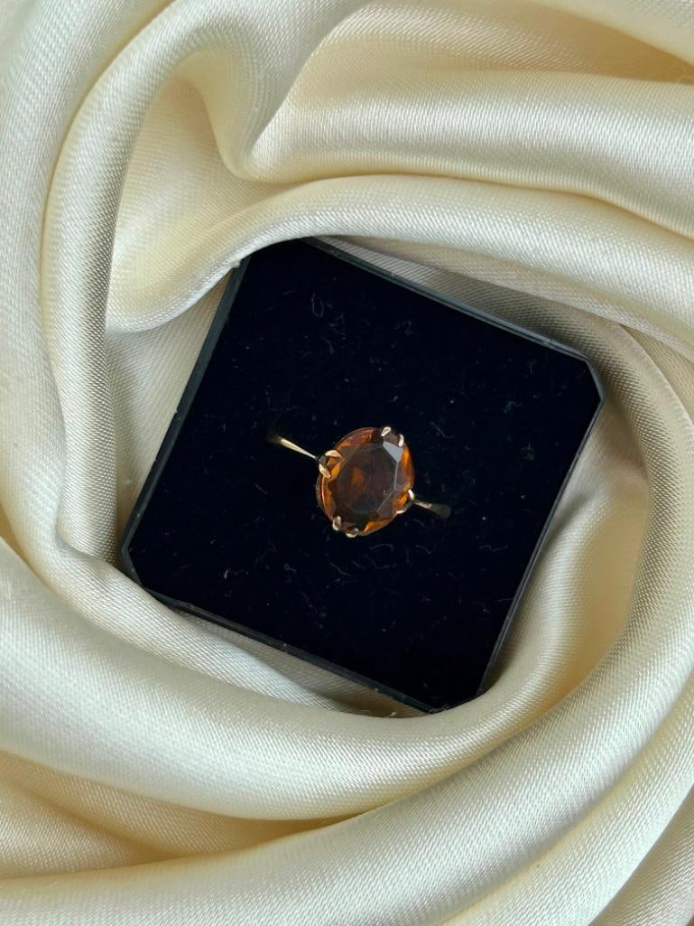 Sweet 9ct Gold Citrine Solitaire Ring - 4