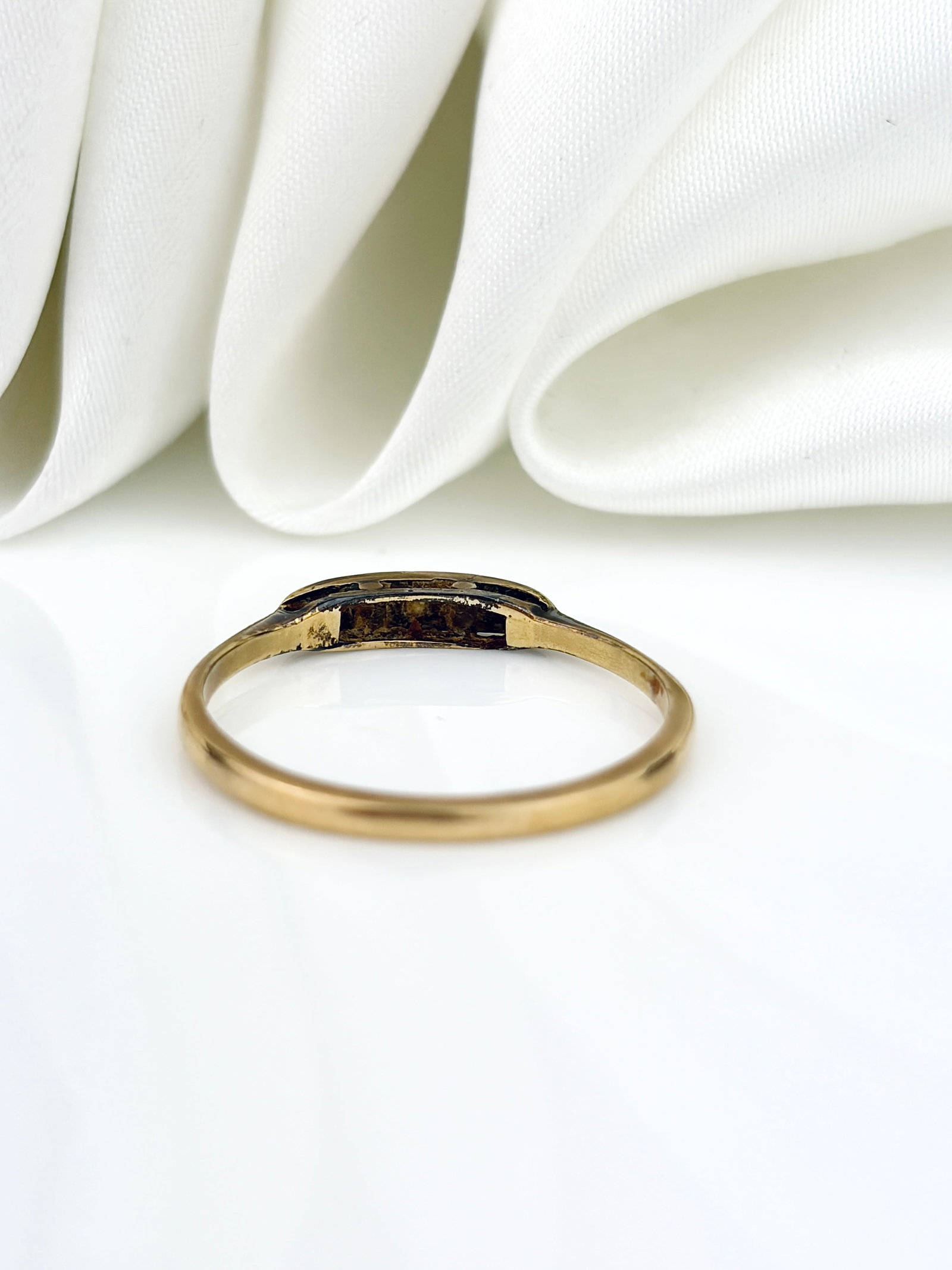 SWEET ANTIQUE ART DECO DIAMOND 5 STONE BOAT RING IN 18CT GOLD - 3