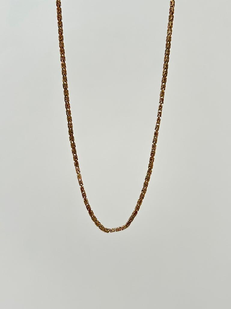 Antique Vintage 9ct Gold Ornate Link Chain Necklace - 3