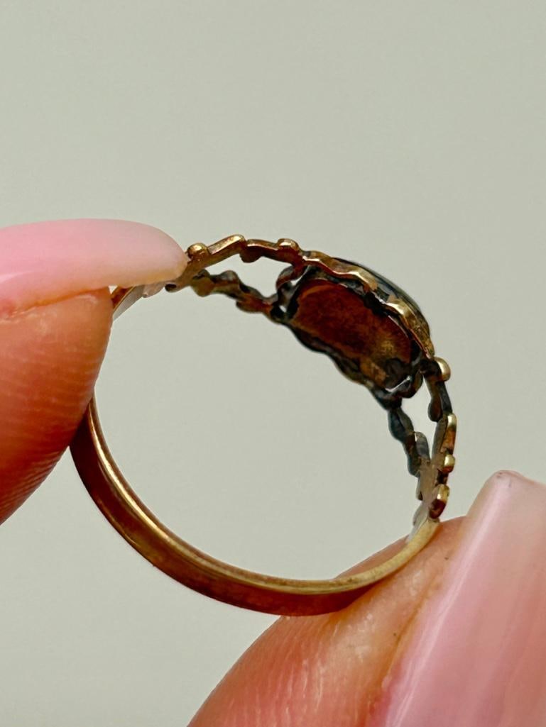 Antique Gold Georgian Era Locket Front Ring - 4