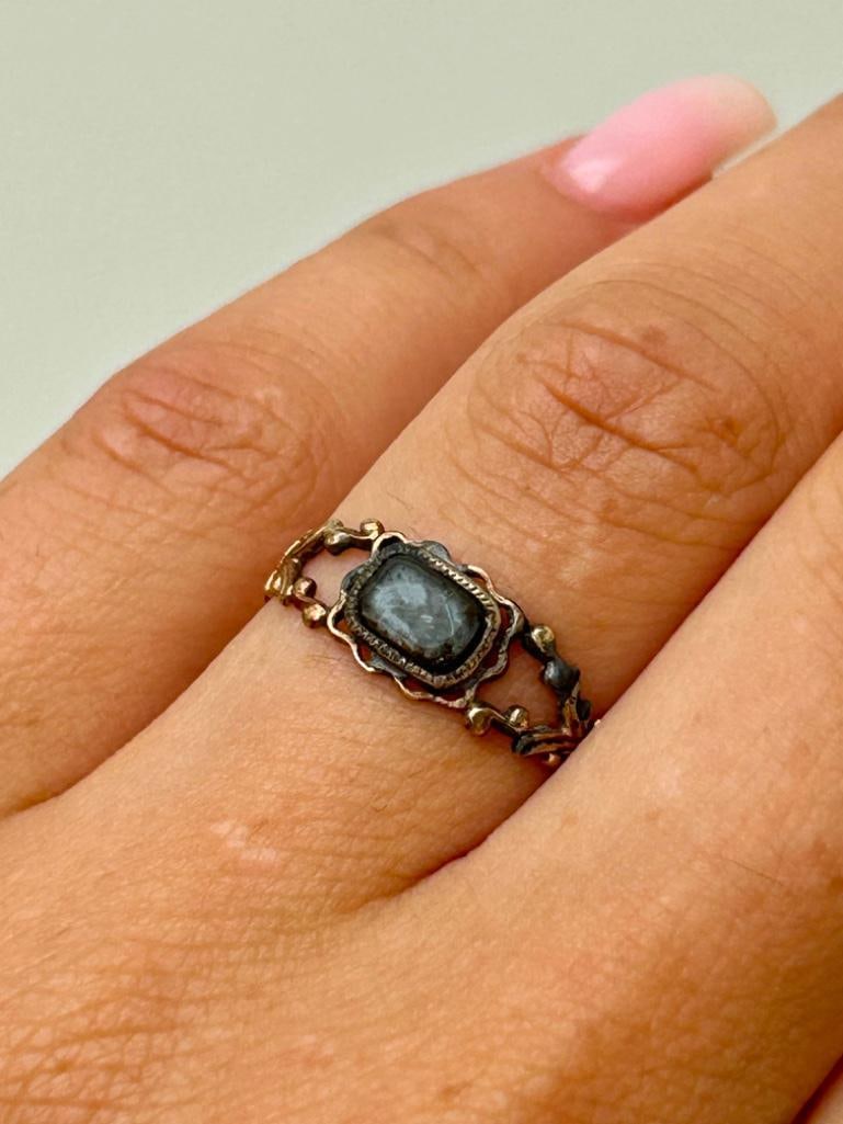 Antique Gold Georgian Era Locket Front Ring - 5