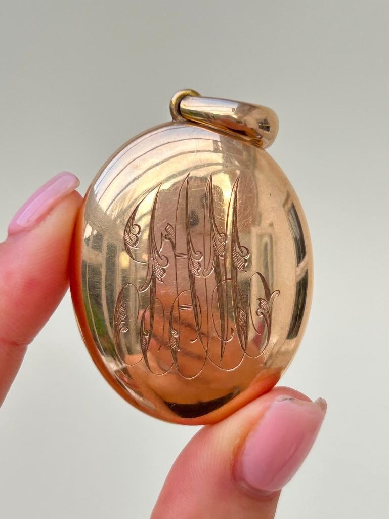 Heavy Antique 15ct Yellow Gold Locket Pendant - 4