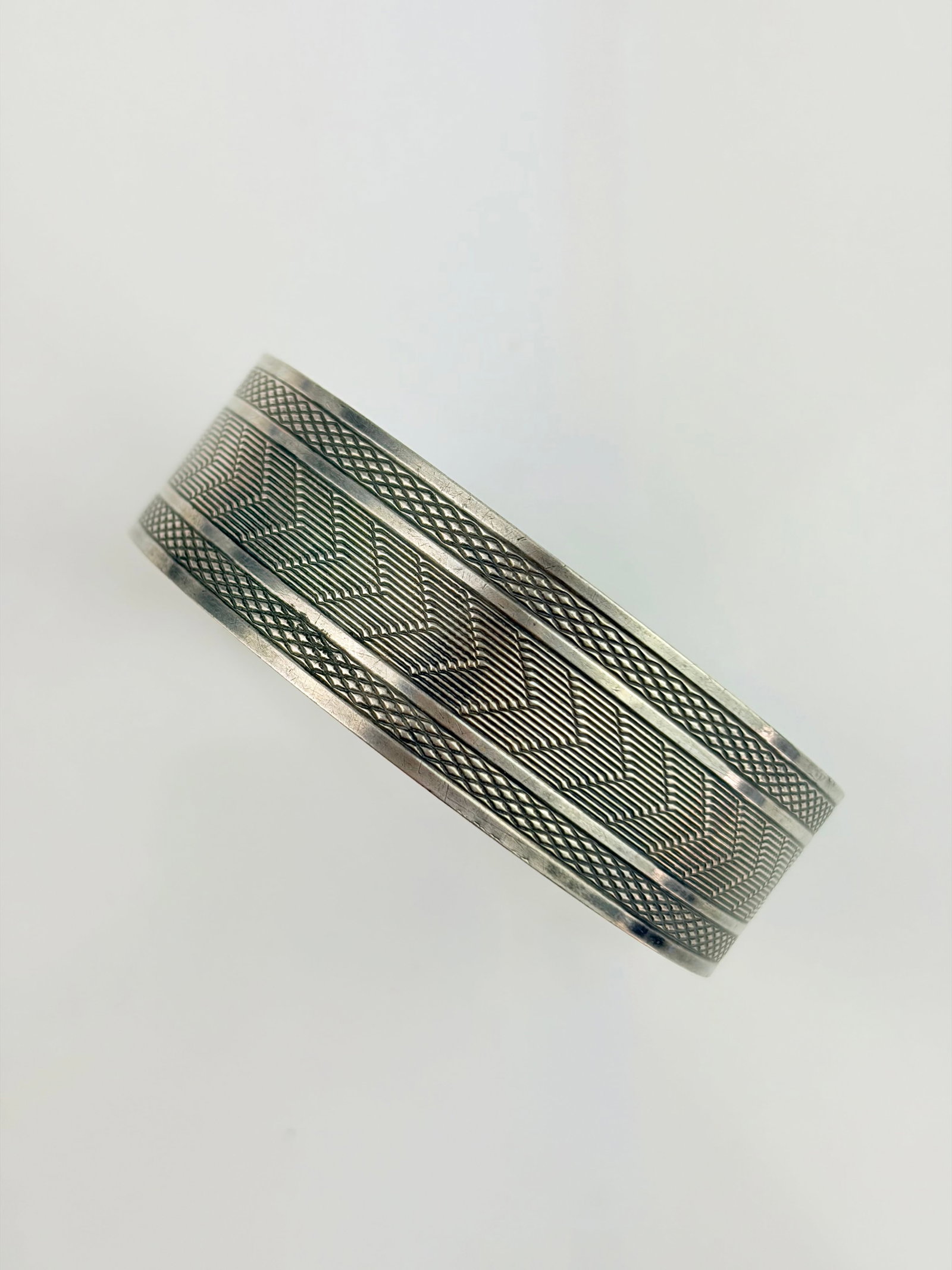 Antique Silver Bangle - Adjustable Size - 3