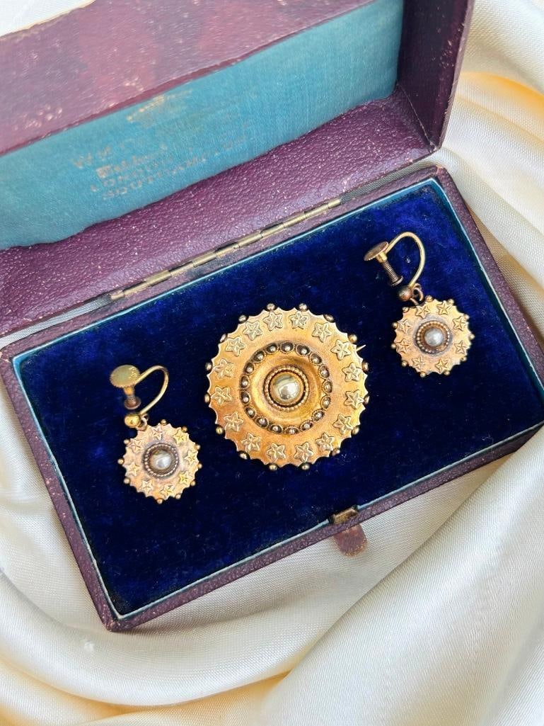 Victorian era rolled gold star set in original box - 4