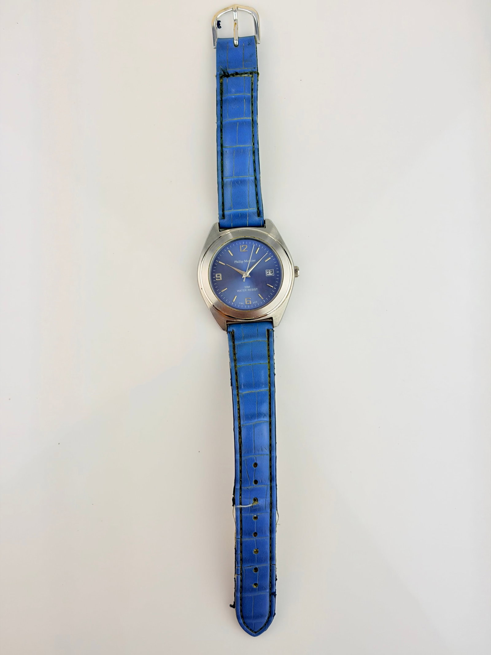 Philip Mercier Watch Blue Leather Strap - 2